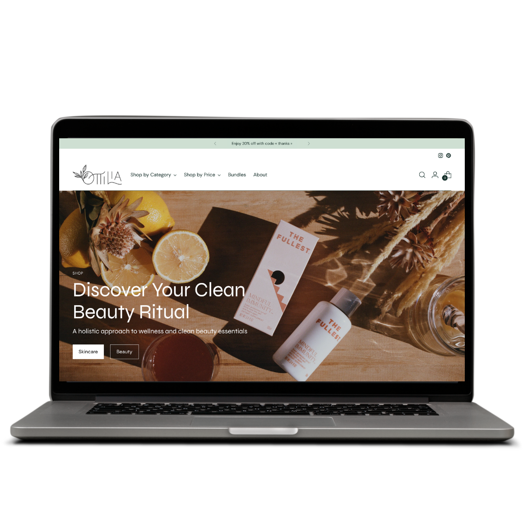Image of Ottilia Homepage website by Ready Pretty