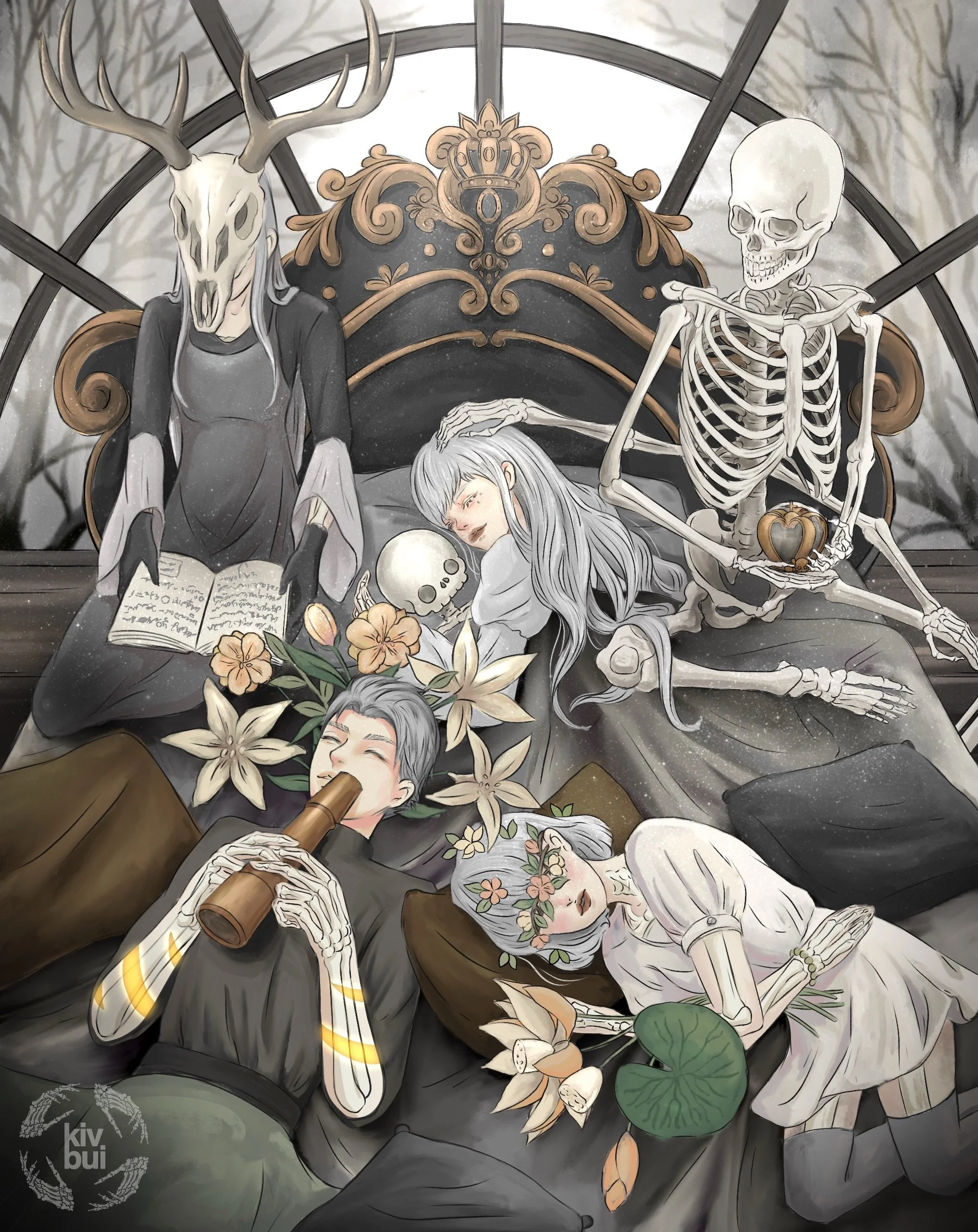 All the Guardians are resting 😴&hellip; and the Lost Souls are resting too 😴
-
The four Guardian Houses &mdash; The Curious Hunters, The Good Witches, The Chill Reapers, and The Coffin Makers &mdash; are devoted to serving the Queen, while The Ange