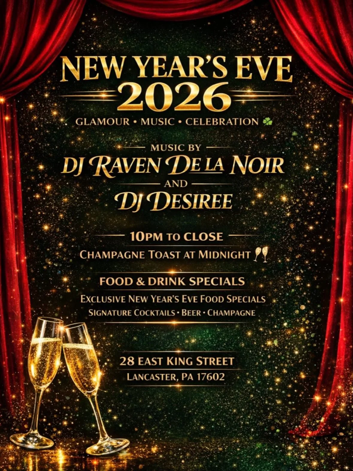 ✨🥂 New Year&rsquo;s Eve at Annie Bailey&rsquo;s 🥂✨

Ring in the New Year Irish-pub style with great food, nonstop music, and festive energy all night long. Celebrate with @dj_raven.de.la.noir and @xo_djdarling_xo , a complimentary champagne toast a