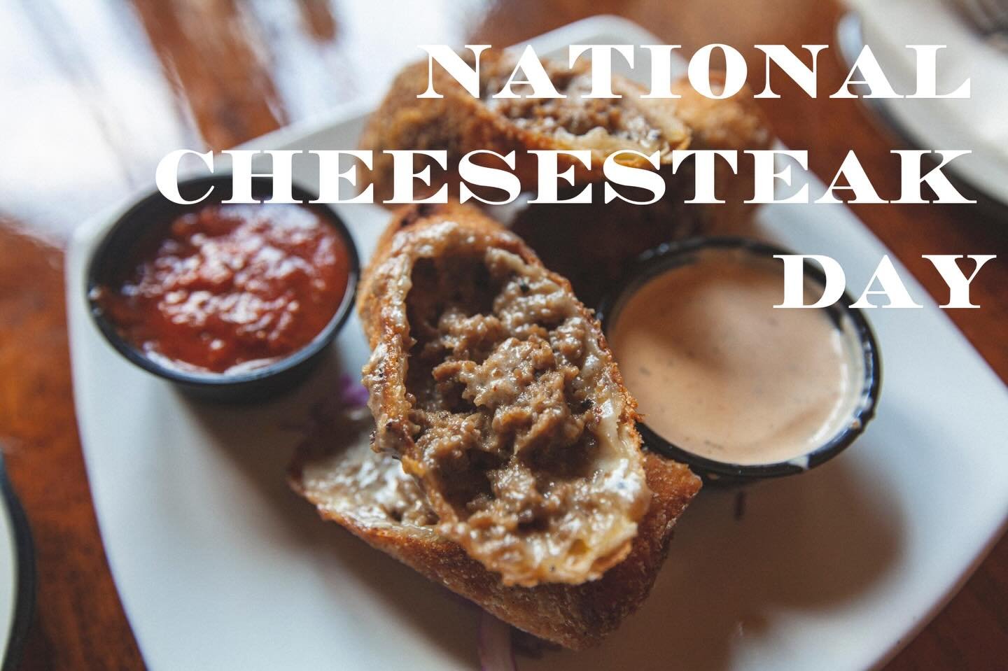 It&rsquo;s National Cheesesteak Day! We can&rsquo;t think of a better way to celebrate than in egg roll form. 🧀 

Whether you&rsquo;re trying our cheesesteak eggrolls for the first time, or they&rsquo;re your go-to appetizer&mdash;join us tonight to