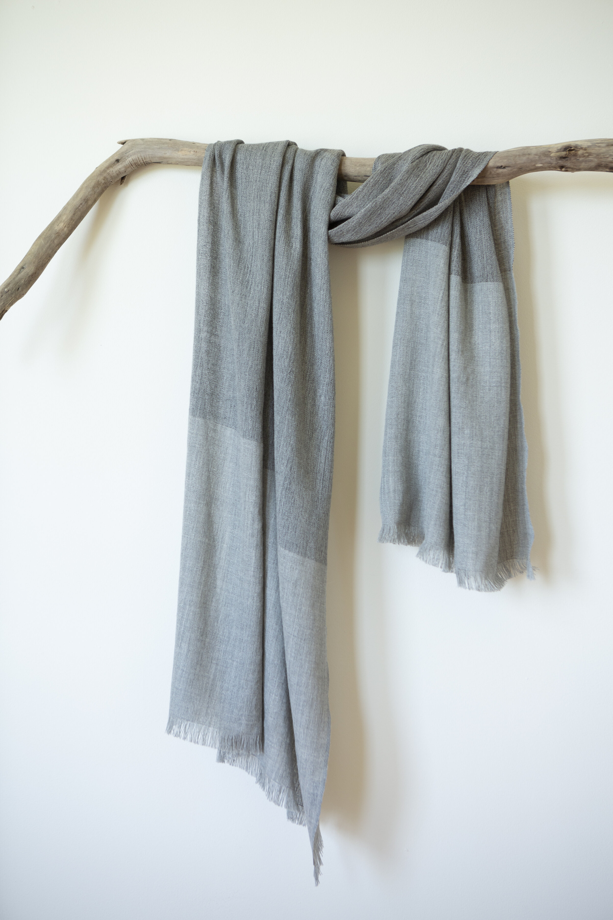 Tatiana Alpaca Wrap - Grey Blocked