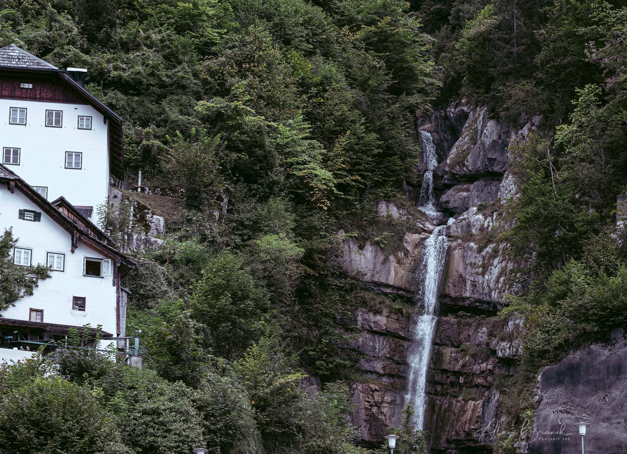 Waterfall behind Hallstatt