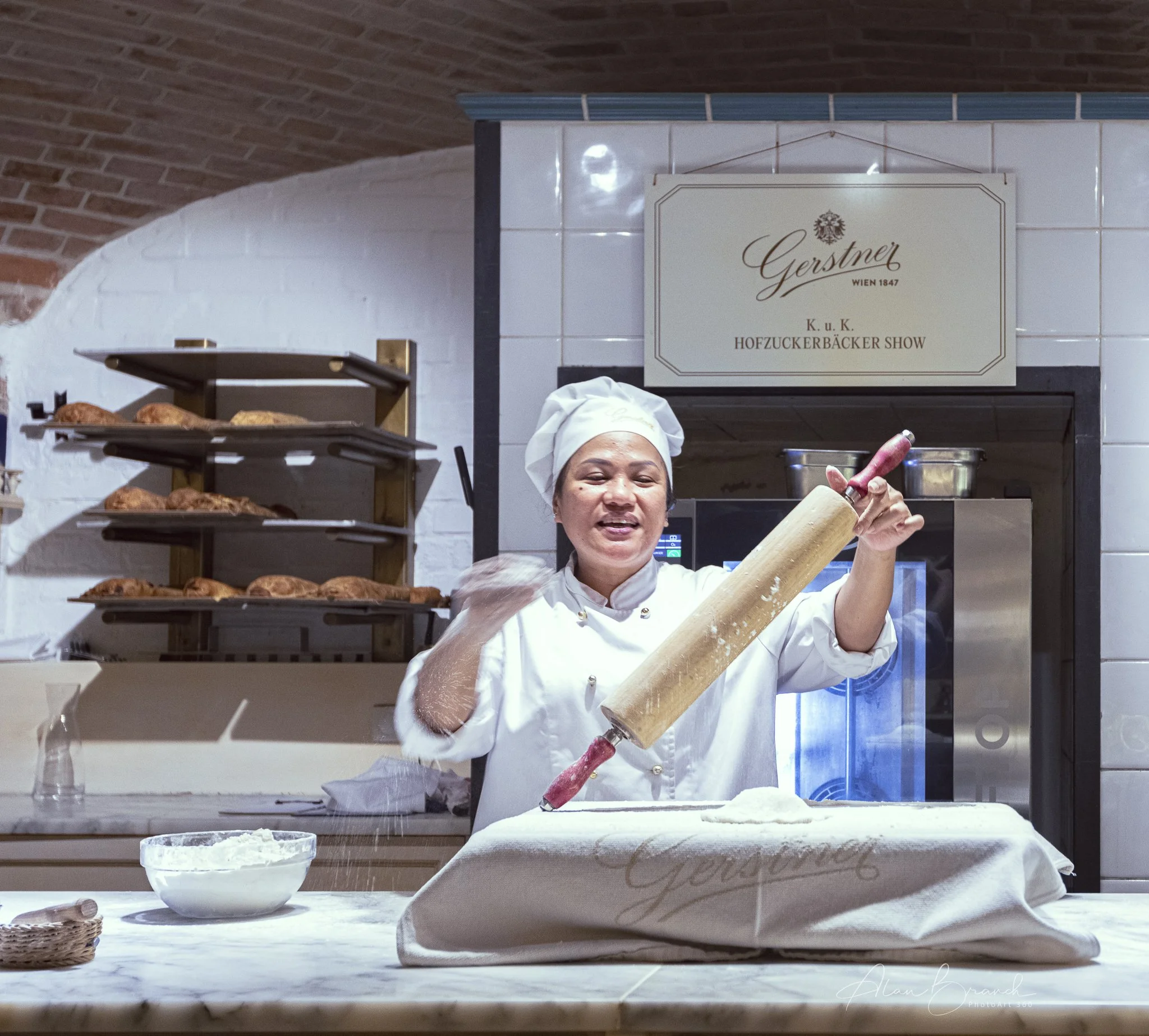 Join an expert chef to show how the original Apple strudel if made - seen in the basement of the cafe next to the Schoenberg Palace with rolling pin at hand