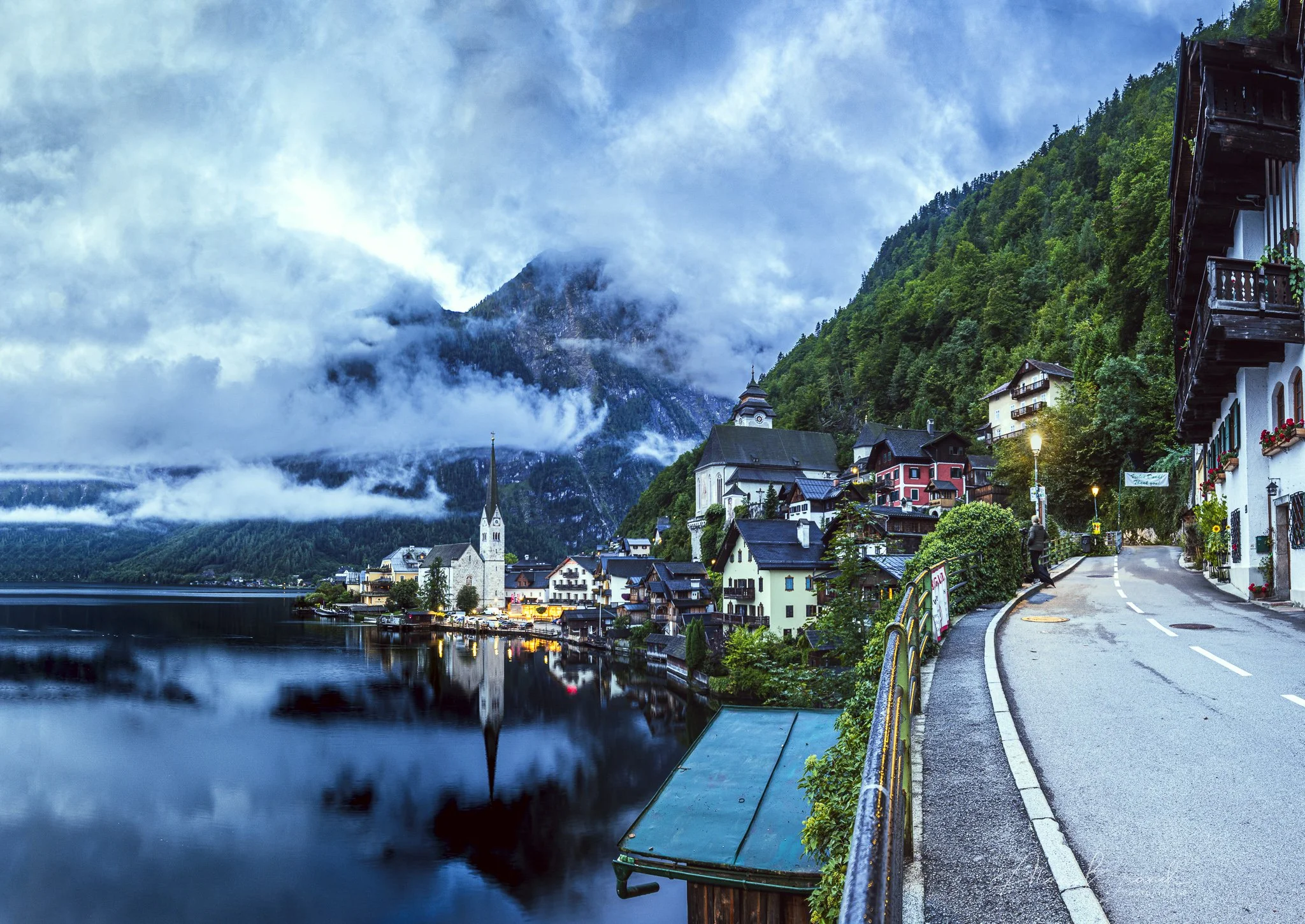 Easy access to the northern location for the beautiful photograph of Hallstatt but please keep your conversation volume low as there are private residences along the street