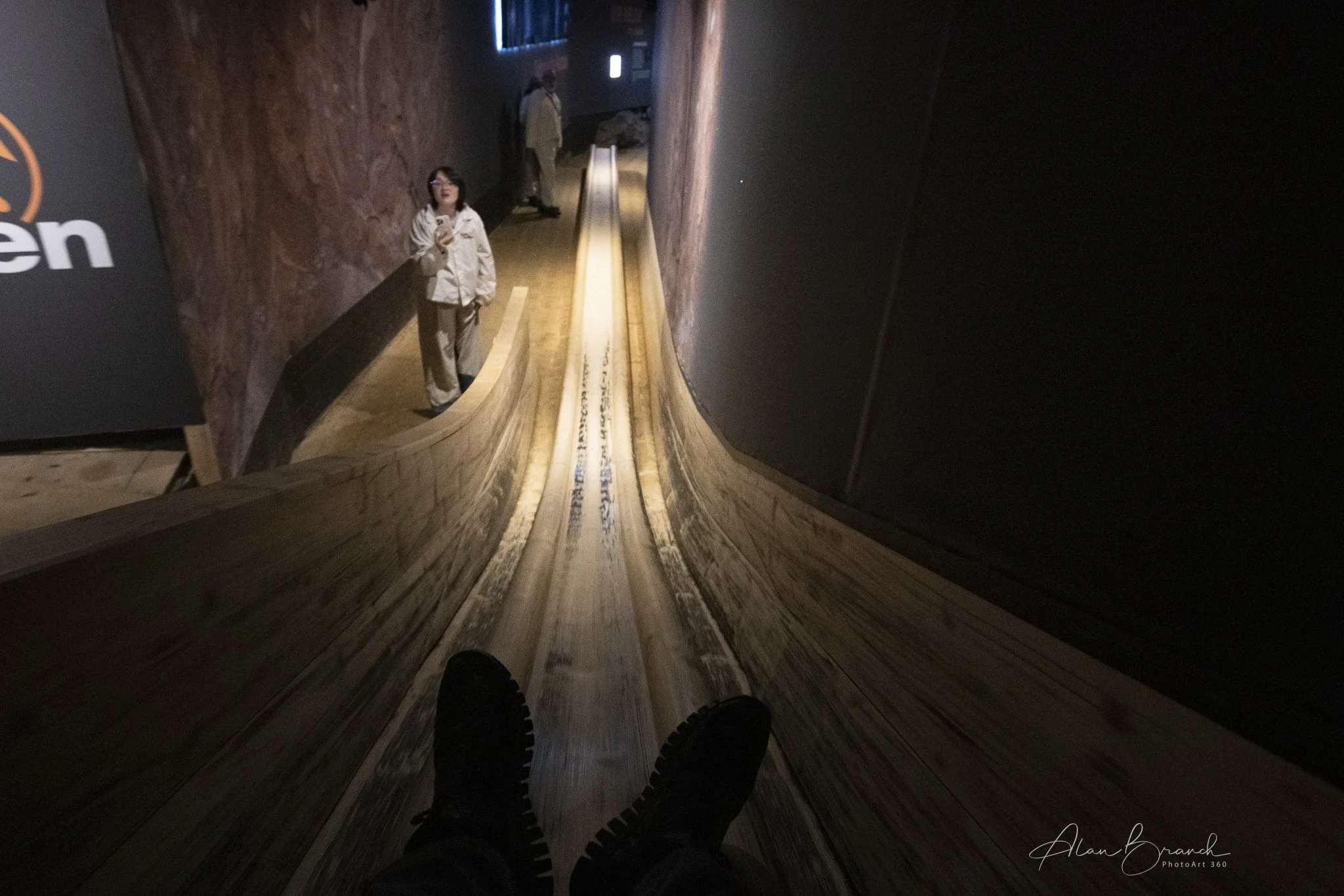 Salt mine slippery slide
