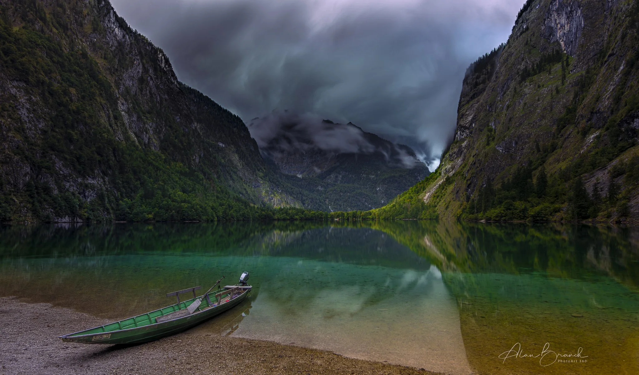 Stop 7 - Konigssee - Green boat on Obersee where you can then continue to the Röthbach Waterfall, the highest waterfall in Germany, which cascades down into the basin of the Obersee.