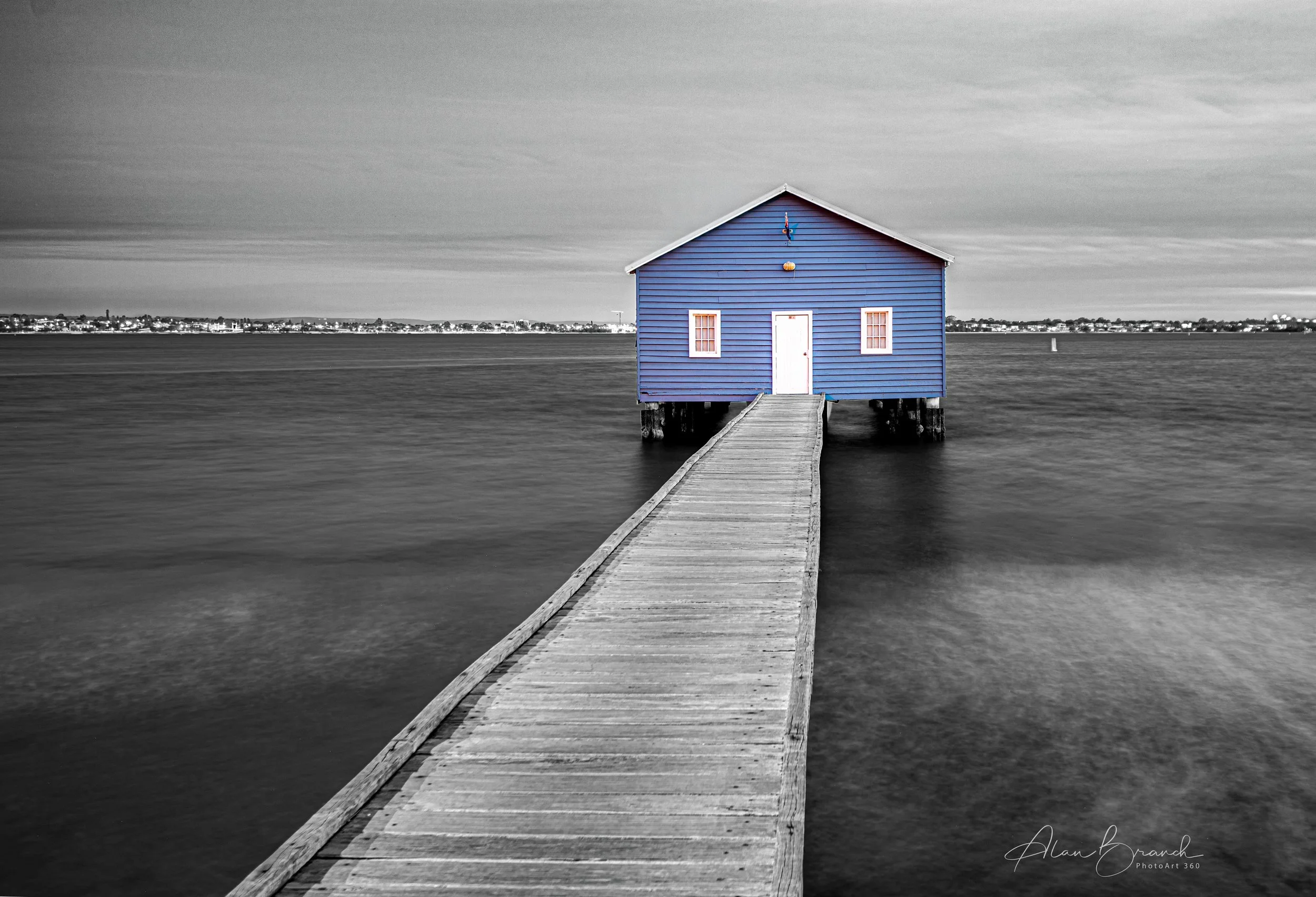 Blue shed at the end of the Jetty 
