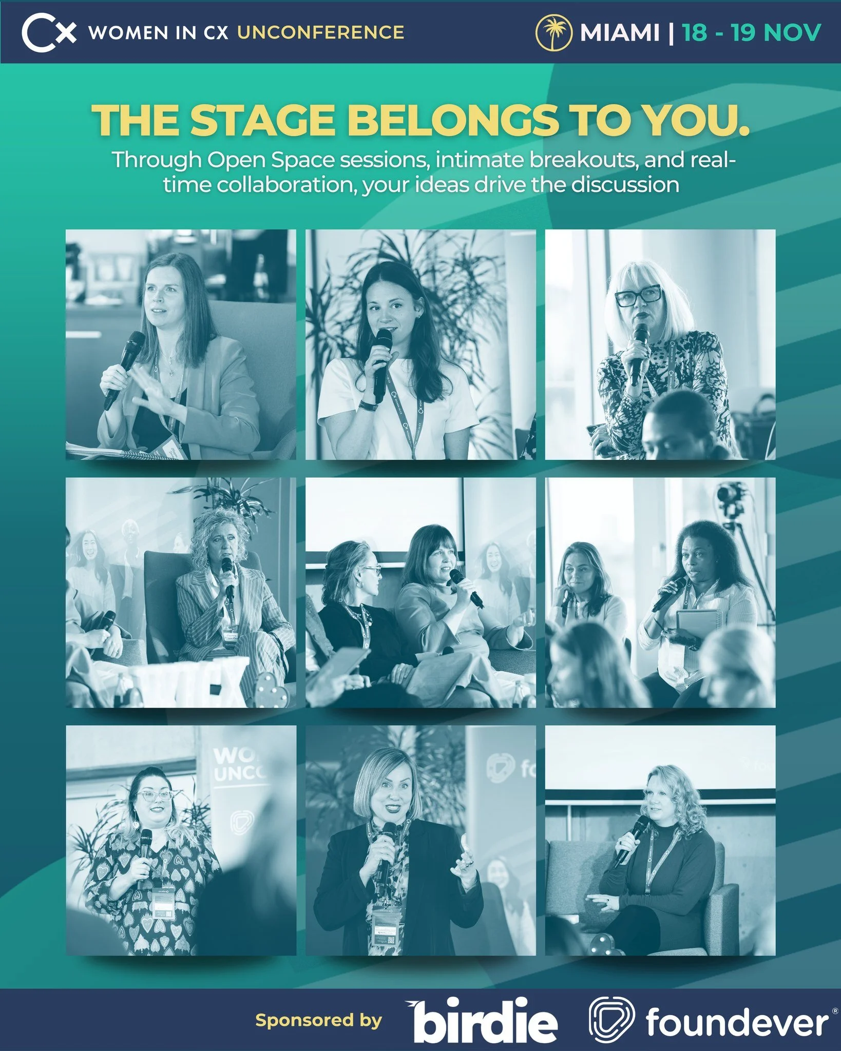 At Women in CX UnConference, the stage belongs to 𝘺𝘰𝘶. 

There are no keynote hierarchies, no product pitches, and no one-way conversations.

Here, you shape the dialogue &ndash; every panellist, facilitator, and speaker is sourced from our attend