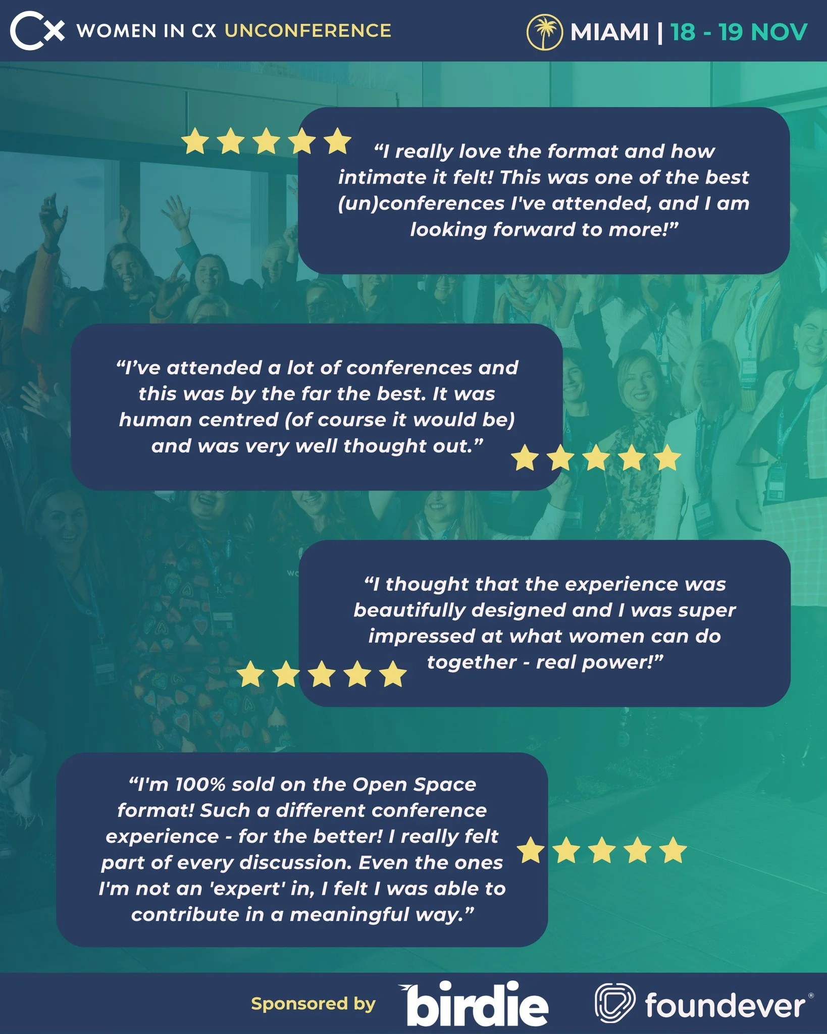 At WiCX EMEA UnConference in Berlin, something extraordinary happened. ✨

Women from around the world came together &ndash; not to sit and listen, but to connect, share, and co-create a new kind of CX event.

There were no stages or scripts &ndash; j