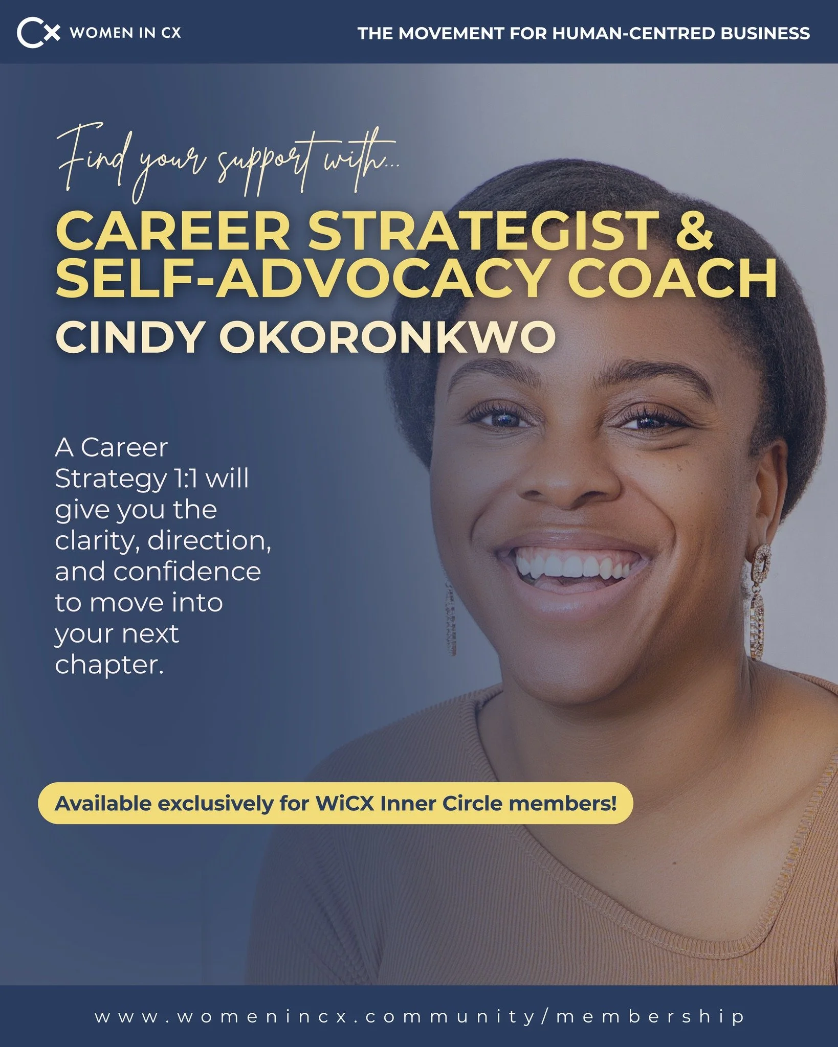 Feeling stuck in your career? It doesn&rsquo;t have to stay that way.

Meet Cindy Okoronkwo, Career Strategist &amp; Self-Advocacy Coach and the WiCX Inner Circle&rsquo;s newest coach! 👋

Cindy helps brilliant mid-senior women go from feeling stuck 