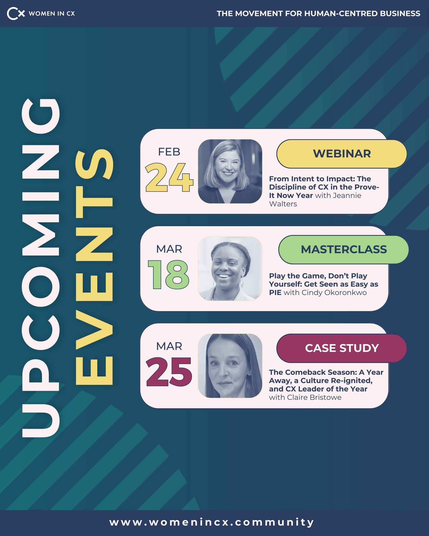 Looking to sharpen your CX skills and learn from inspiring women in the industry? 🌟

Inside the WiCX Inner Circle, we have a packed line-up of exclusive online events designed to help you expand your CX toolkit and help you grow your expertise.

Fro