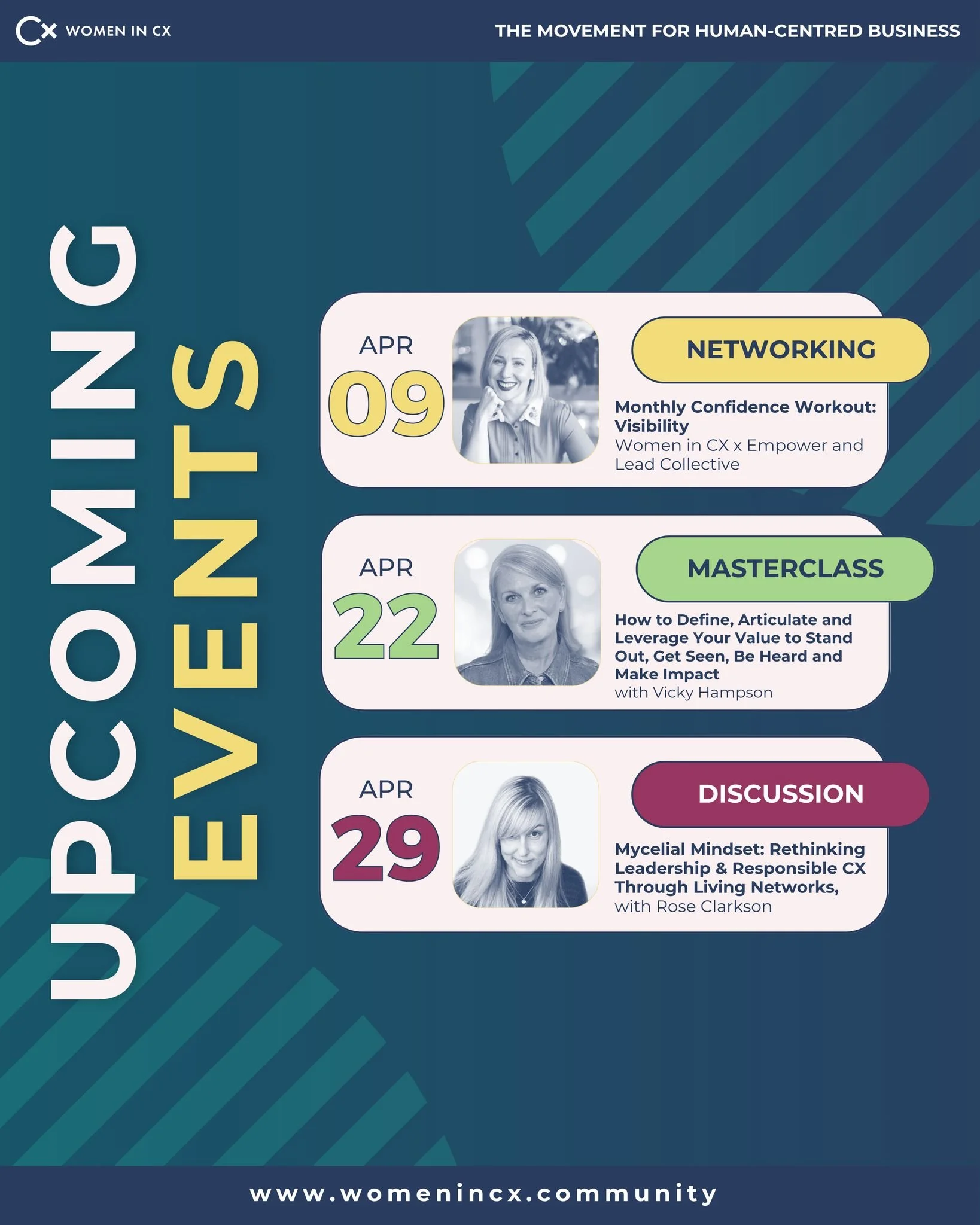 Looking to sharpen your CX skills and learn from inspiring women in the industry? 🌟

Inside the WiCX Inner Circle, we have a packed line-up of exclusive online events designed to help you expand your CX toolkit and help you grow your expertise.

Fro