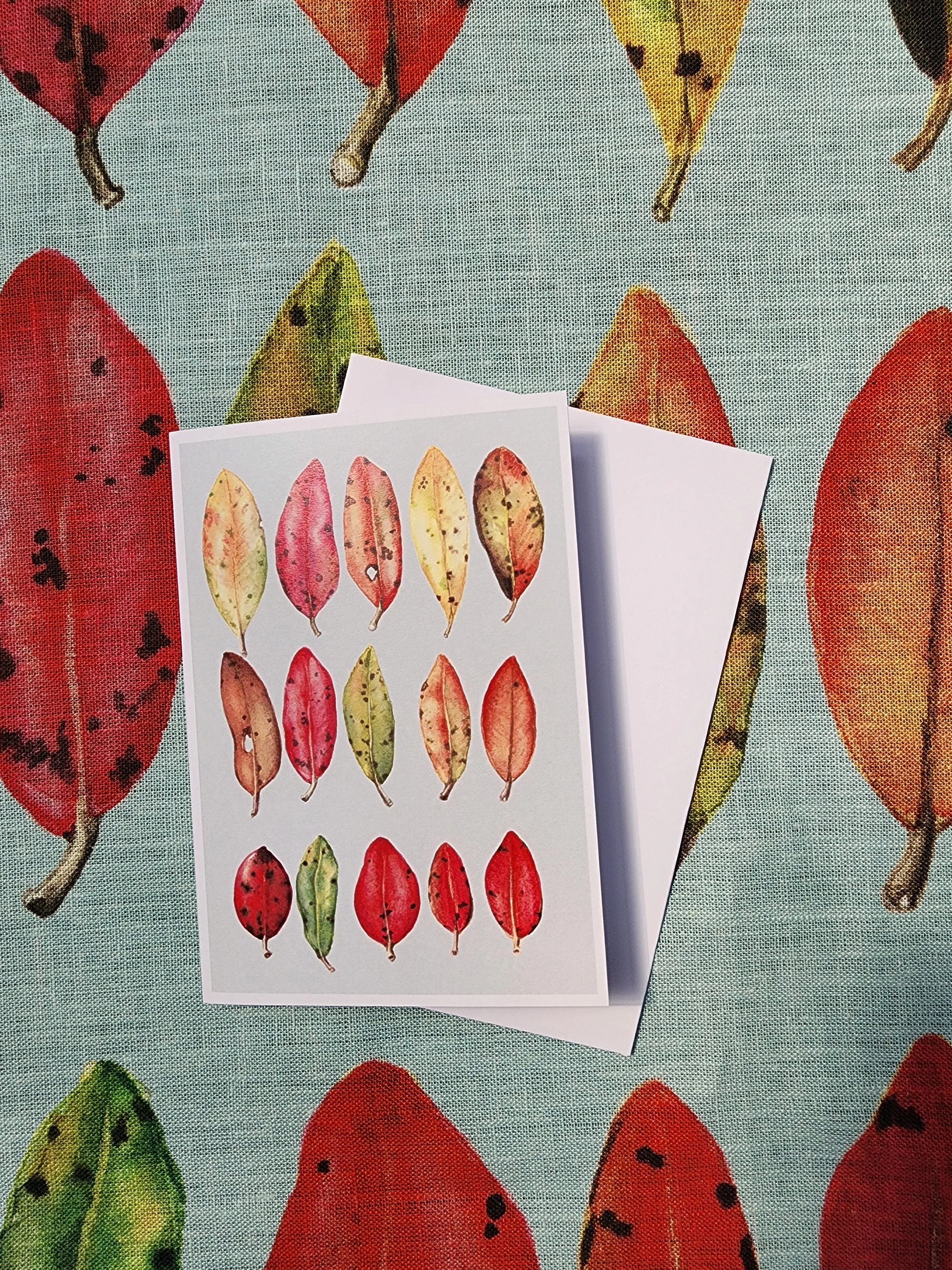 Pōhutukawa leaves greeting card