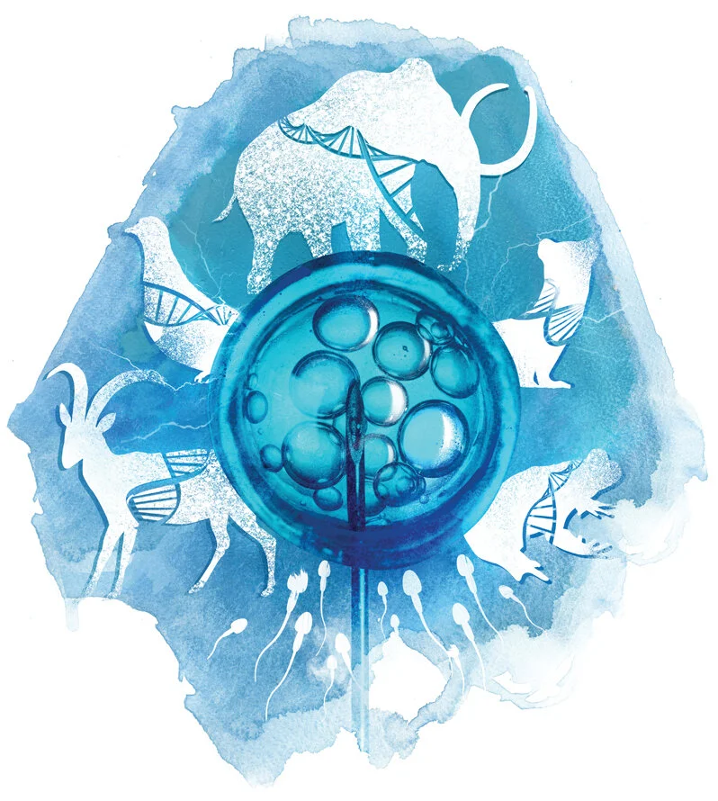 white rhino protection dna cell scientific nature illustration