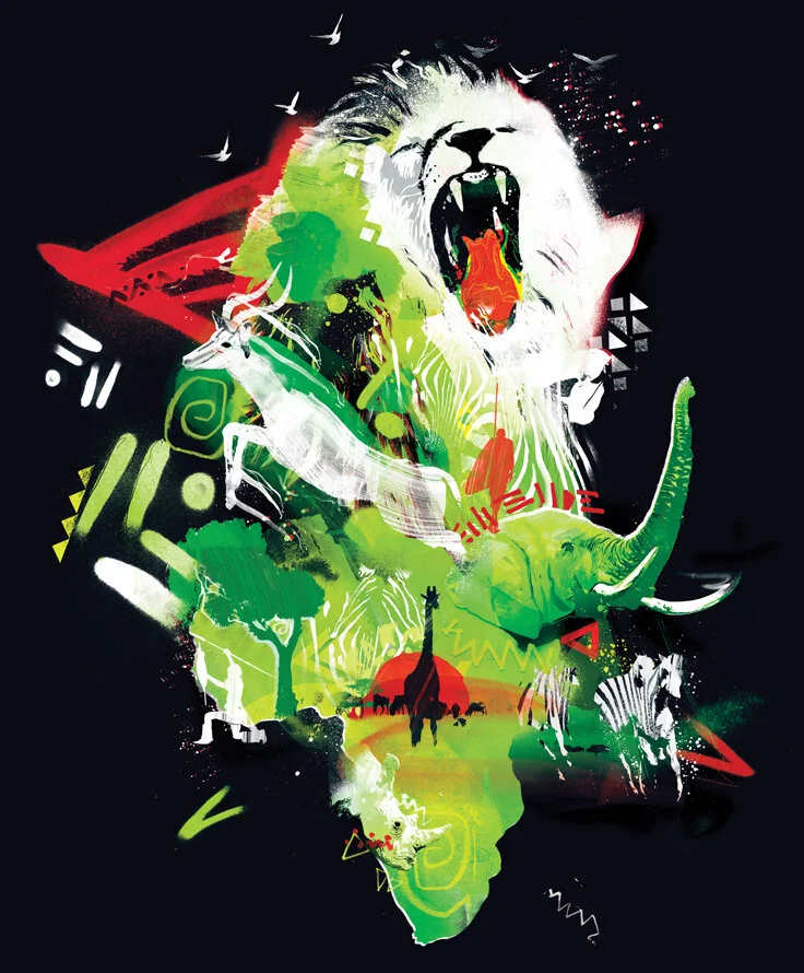 Lynx africa deodorant wildlife creative branding advertising illustration