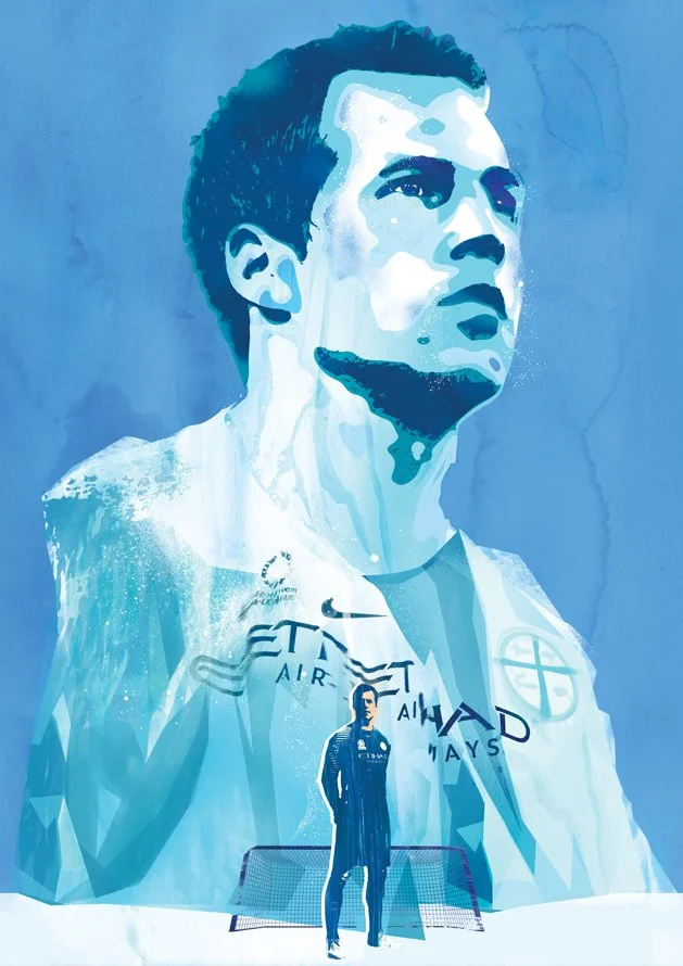 Thomas Sorensen Melbourne FC football club stylized player conceptual portrait sport illustrations danny allison illustrator