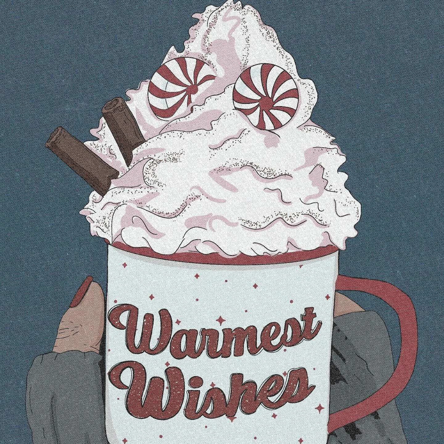 Sending you a cup full of &lsquo;Warmest Wishes&rsquo; this holiday season! 🌟☕

A6 Greeting Card (4QTY) &pound;3.50
A4 Art Print &pound;8

Custom sizes are available upon request.

&bull;#christmasprints #festiveseason #seasonsgreetings #festiveillu
