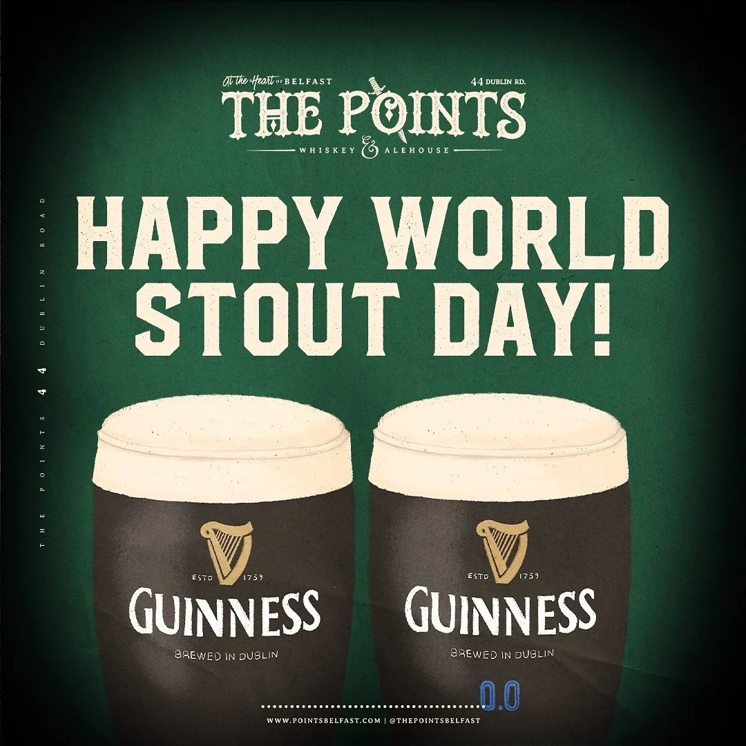 Illustrations for World Stout Day for @thepointsbelfast &amp; @graceomalleysbelfast ✨✍️

#worldstoutday #illustration #belfastartist