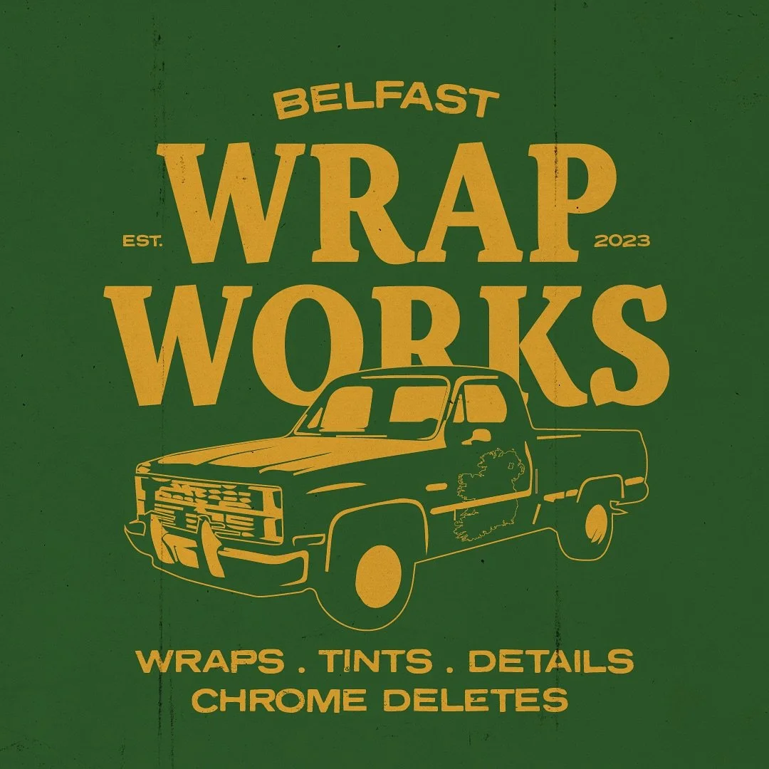 Absolutely loved designing the full brand identity and social graphics for Belfast Wrap Works! 🫶🏼 They&rsquo;re experts in car care and customisation, and it was a pleasure bringing their brand to life. @belfastwrapworks 

Interested in working tog