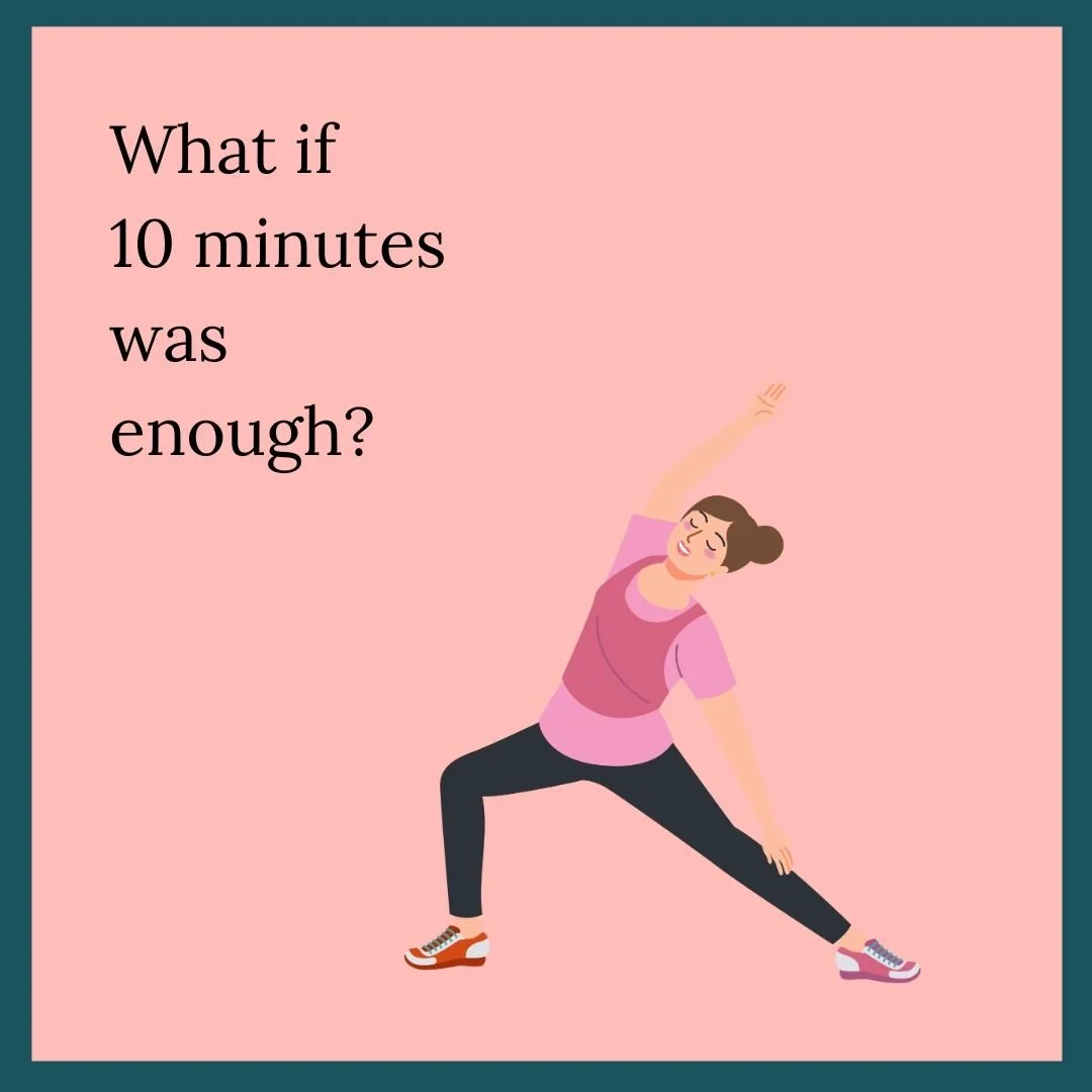 Movement helps. We know that.
But no one talks about how hard it is to get to the movement when you&rsquo;re in the middle of PMADs and motherhood*.

So let&rsquo;s simplify.

Roll your shoulders while your baby plays.
Put on a 10-minute yoga video a