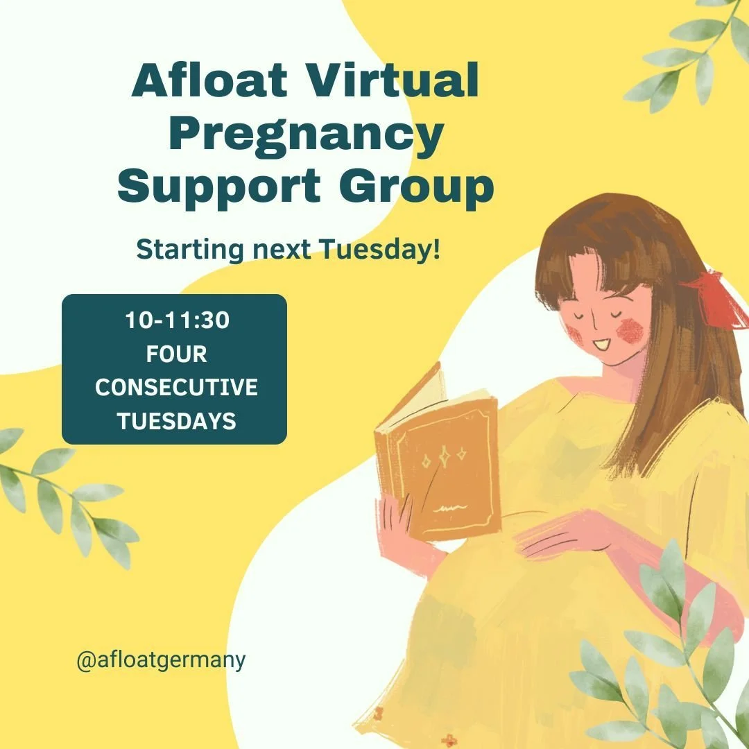 Calling all Mamas2B! We are about to start our next round of the Afloat Virtual Pregnancy Support Group and I would love to have you join us! 

The group will meet for four consecutive Tuesdays beginning this  Tuesday October 28th at 10am. If you'd l