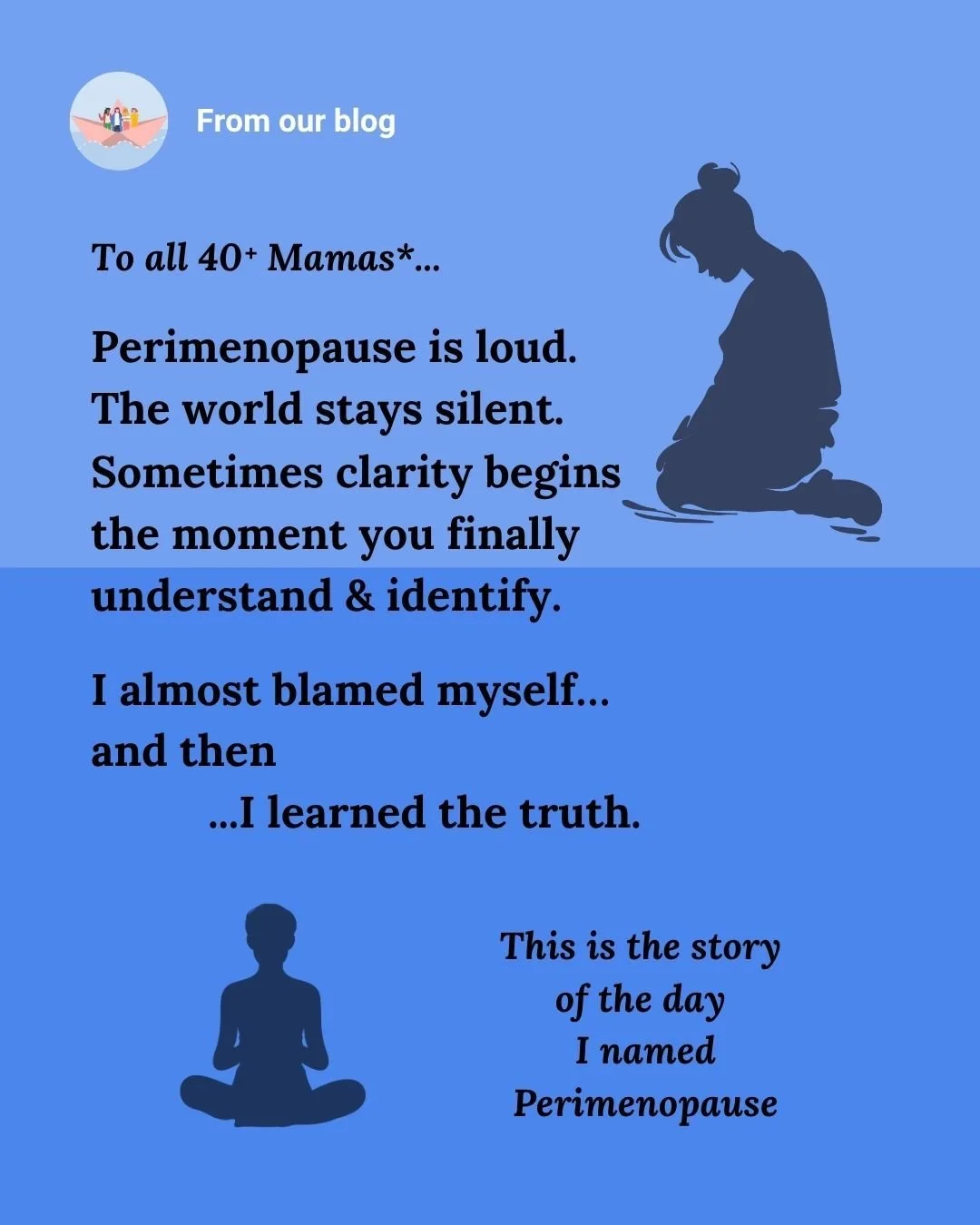 Did you know we support 40+ mamas* too?
Our latest blog post breaks the silence around perimenopause, something so many of us go through, yet almost no one talks about.

In this honest story, one of our mamas* shares how anxiety, night sweats, emotio