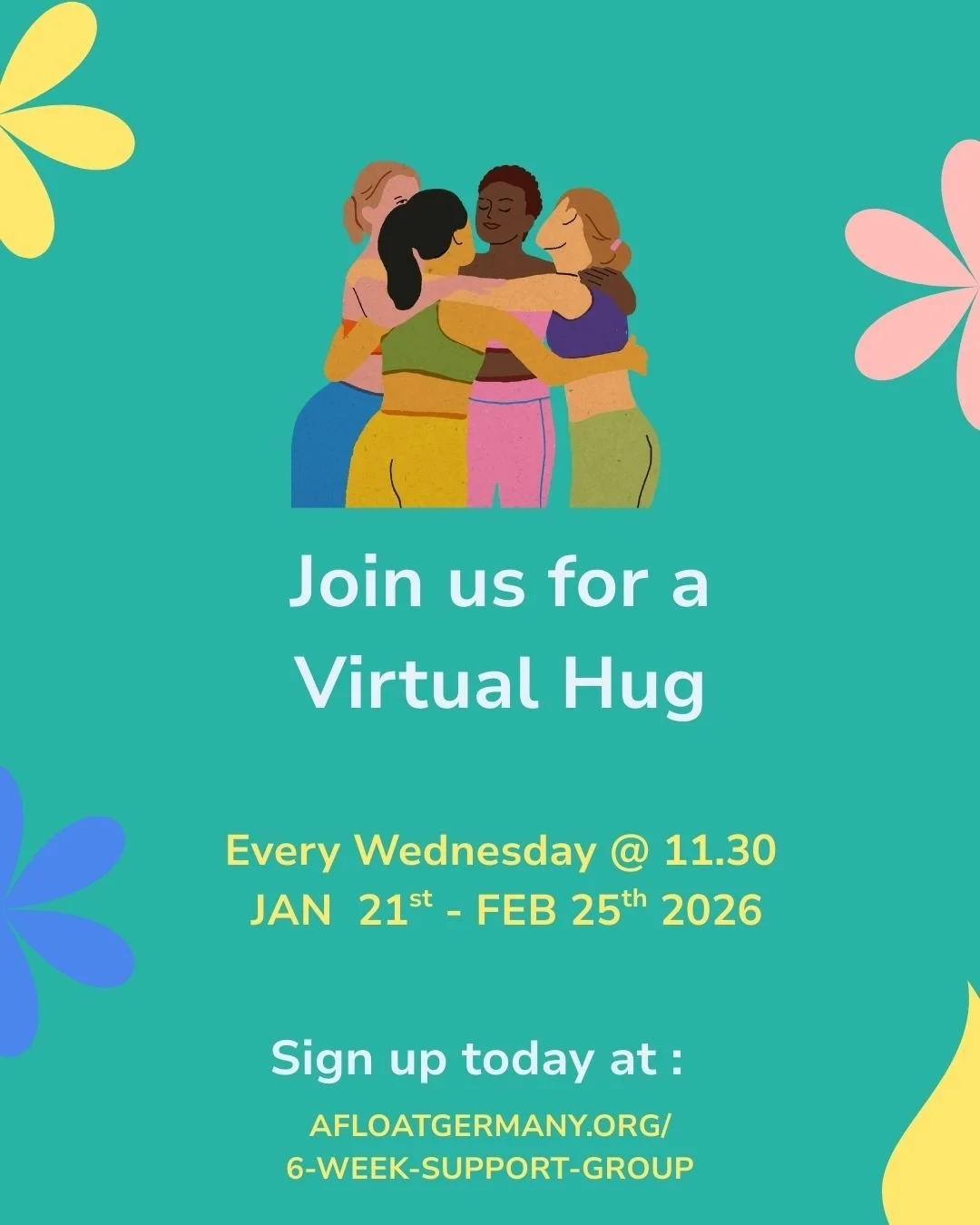 Registrations are open!

Next Wednesday...

Join us for a safe space where international moms* in Germany meet and talk about anything and everything &lsquo;Mom*&rsquo; .

A moment for you to dive deeper into topics that moms* in Germany can relate t