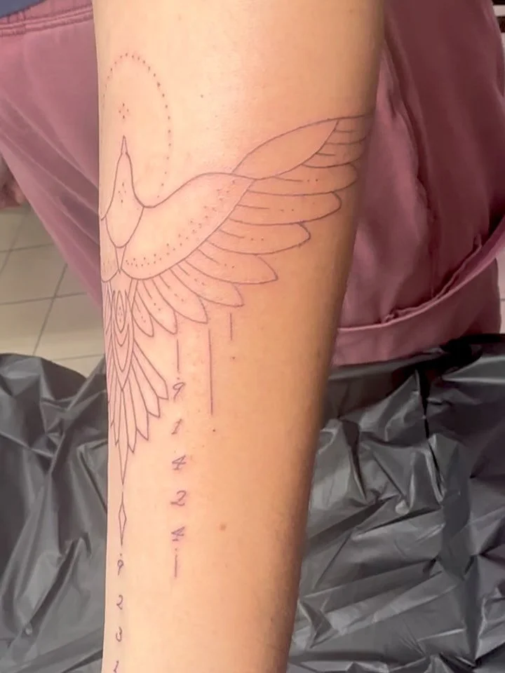 Fun fineline eagle I got to do last week for Anna ❤️🦅🦅