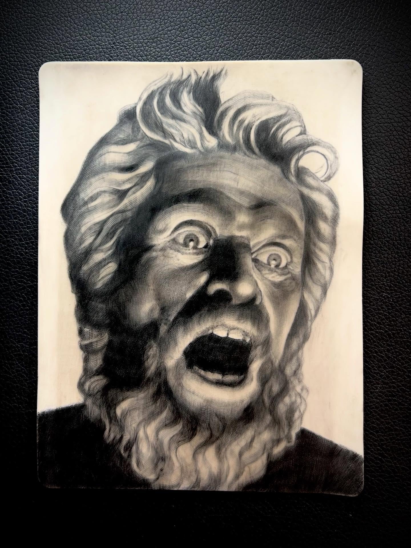 Latest fake skin portrait of Willem Dafoe in The Lighthouse, finished today at @sacredmeadowtattoo ! 
Moved into my station and I&rsquo;m tattooing real people real soon (this week)🦞🦞🦞 I&rsquo;m excited!!