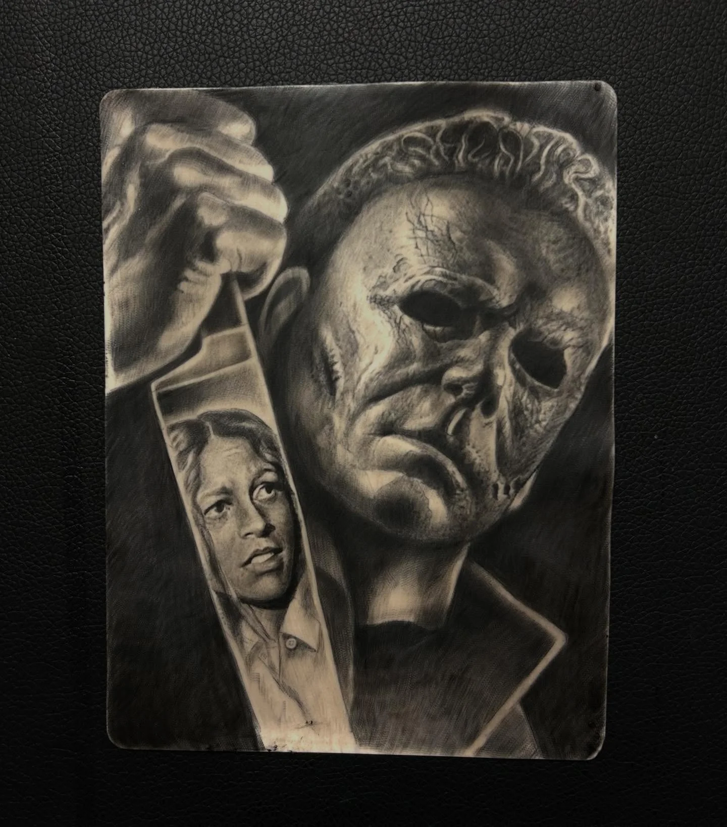 Halloween Double Portrait on Fake Skin🔪🔪🔪

Lots of time into this one and lots of take aways, mostly with packing solid black, leaving more skin breaks/areas open, and issues with overworking, especially for the future translating it to real skin.