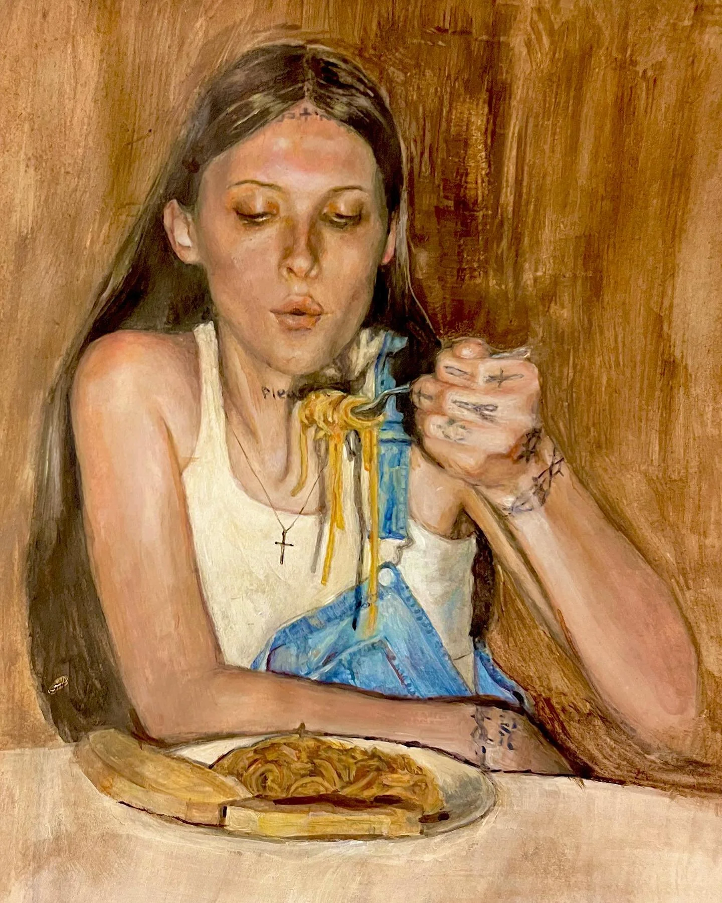 @mothercain portrait 🖤

acrylic and watercolor on 11 x 14 sketchbook paper