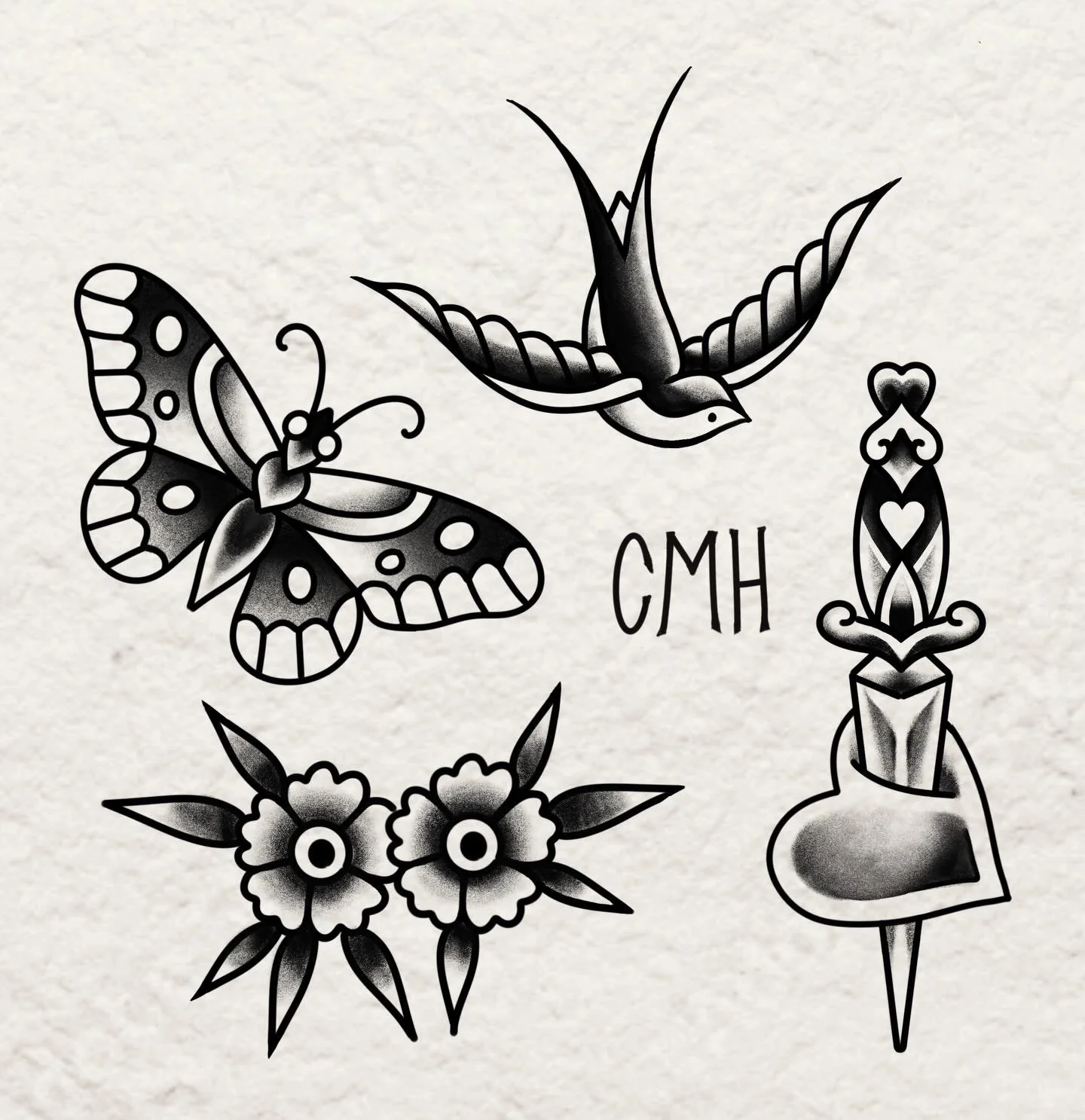 new flash + business cards came in + stickers in the works 🐌🐌🐌 gas is expensive as hell rn but my tattoos are cheap and cool and they smell better!!!! probably!!! come get one!!!!