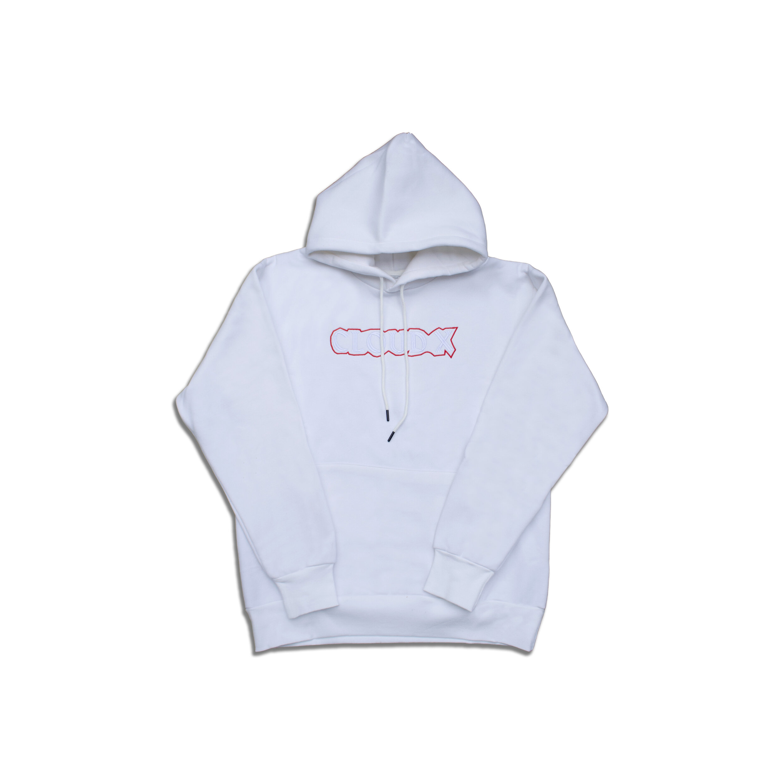 CLOUD X HOODY - WHITE WITH RED/WHITE LOGO