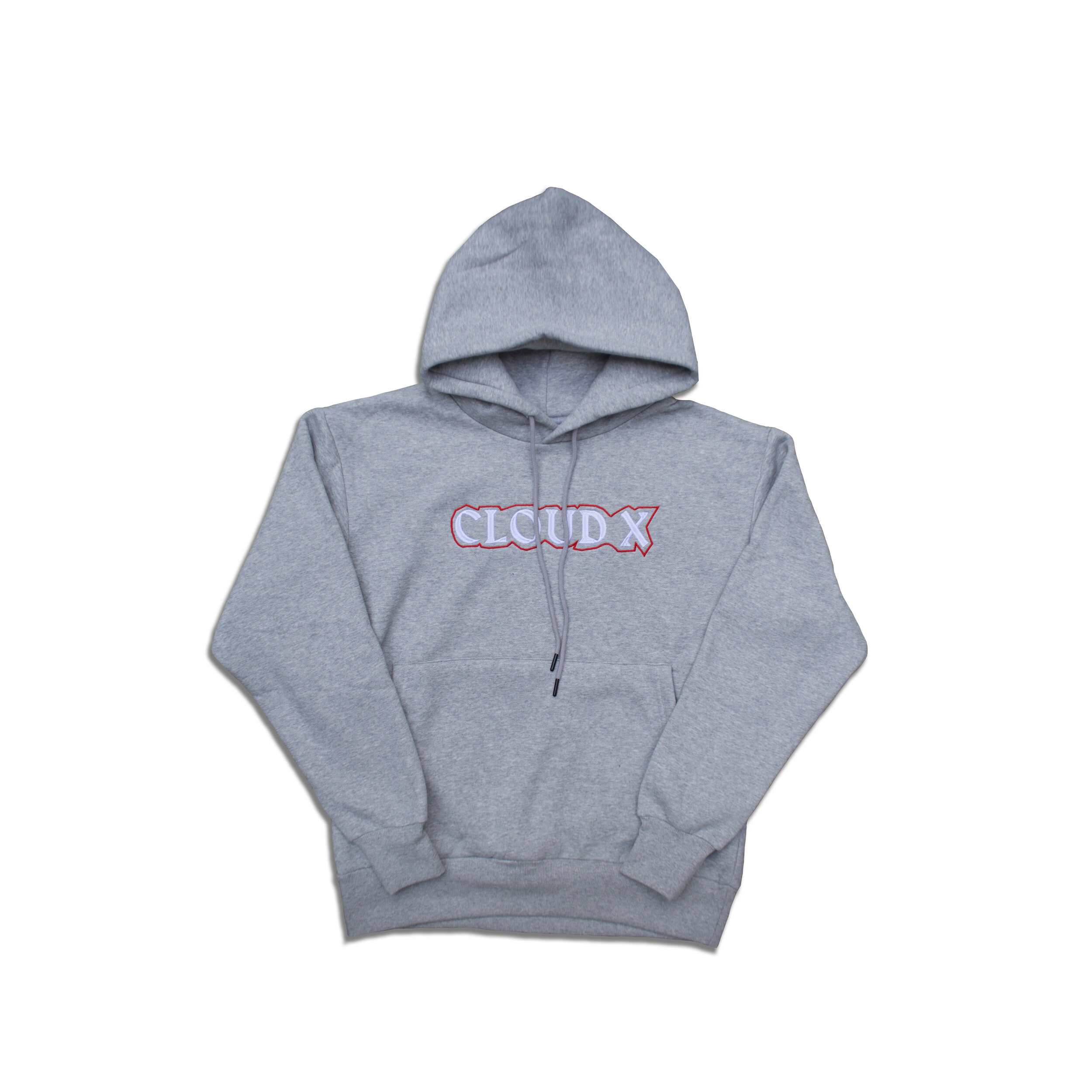 CLOUD X HOODY - GREY WITH RED/WHITE LOGO