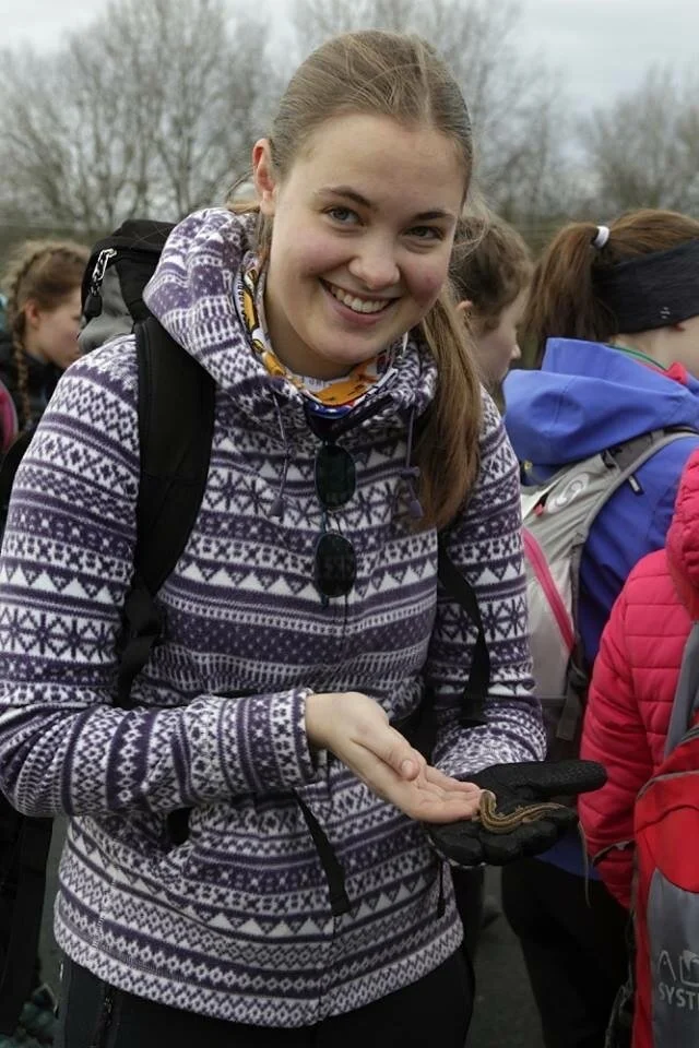  holding a newt on a biological expedition for Czech high school students where I was supervising 