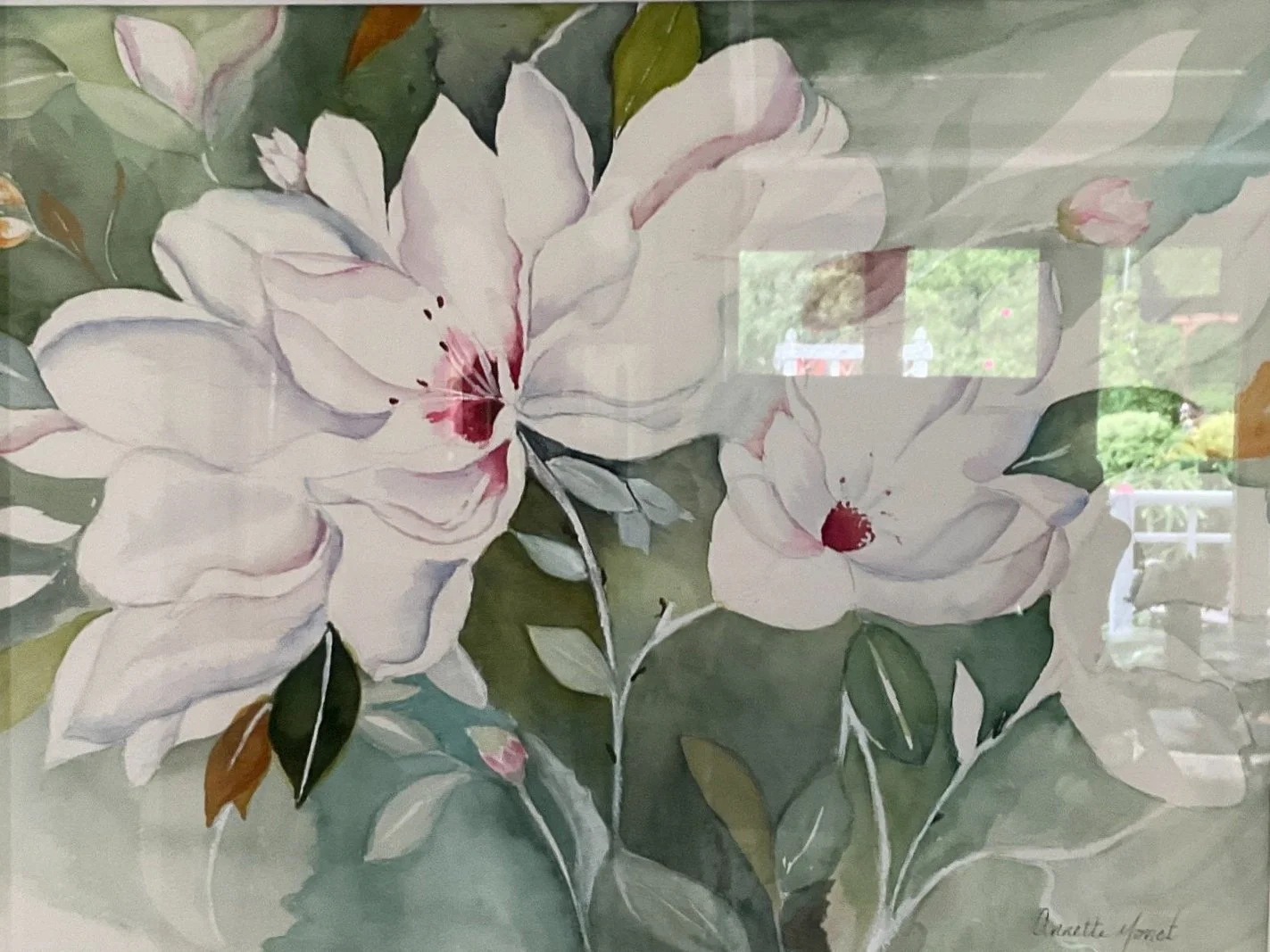 Third Place Watercolor, Annette Monet, Magnolia, SOLD