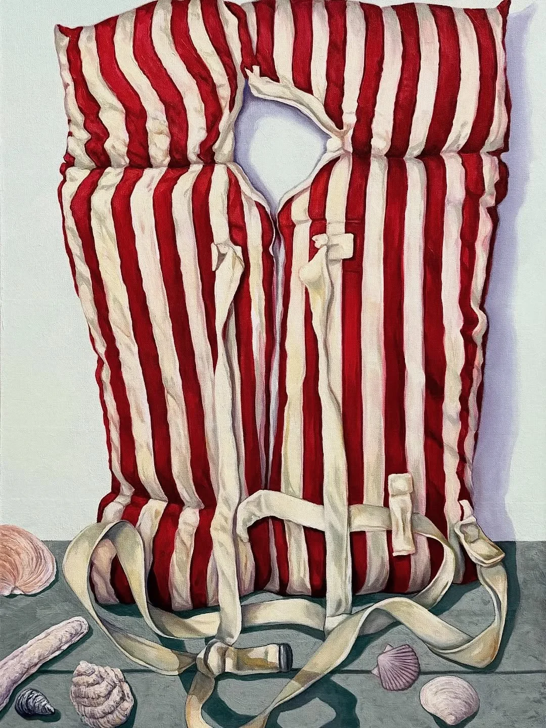"Life Preserver", painting by Janet Montecalvo shown in the 2025 Art by the Bay show.

Submissions are now open on entrythingy.com for this summer's show.

Link on our website. www.duxburyart.org