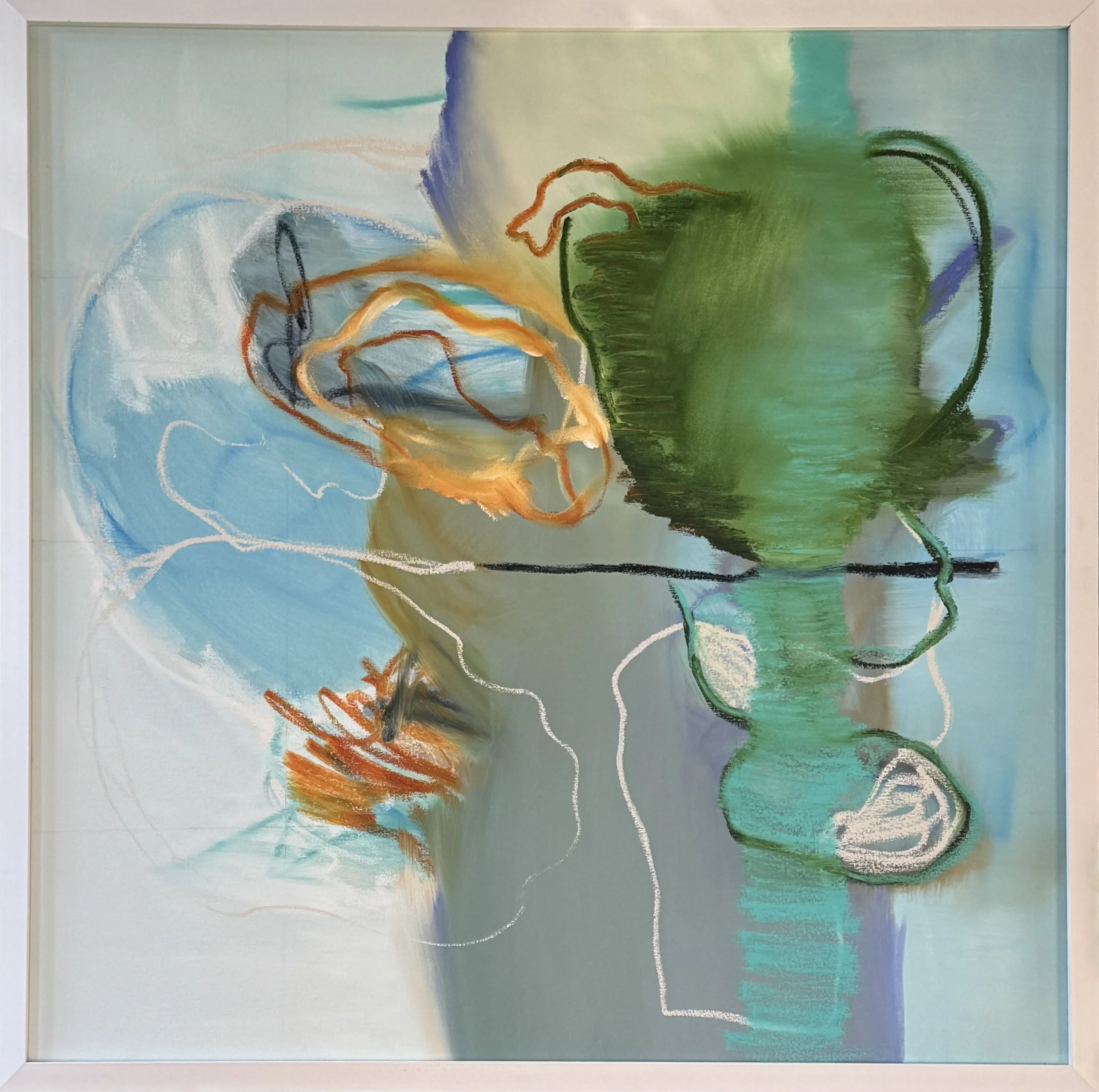 Linda Vopat, " Indigo Line", 36x36, Oil on Canvas, $3,500