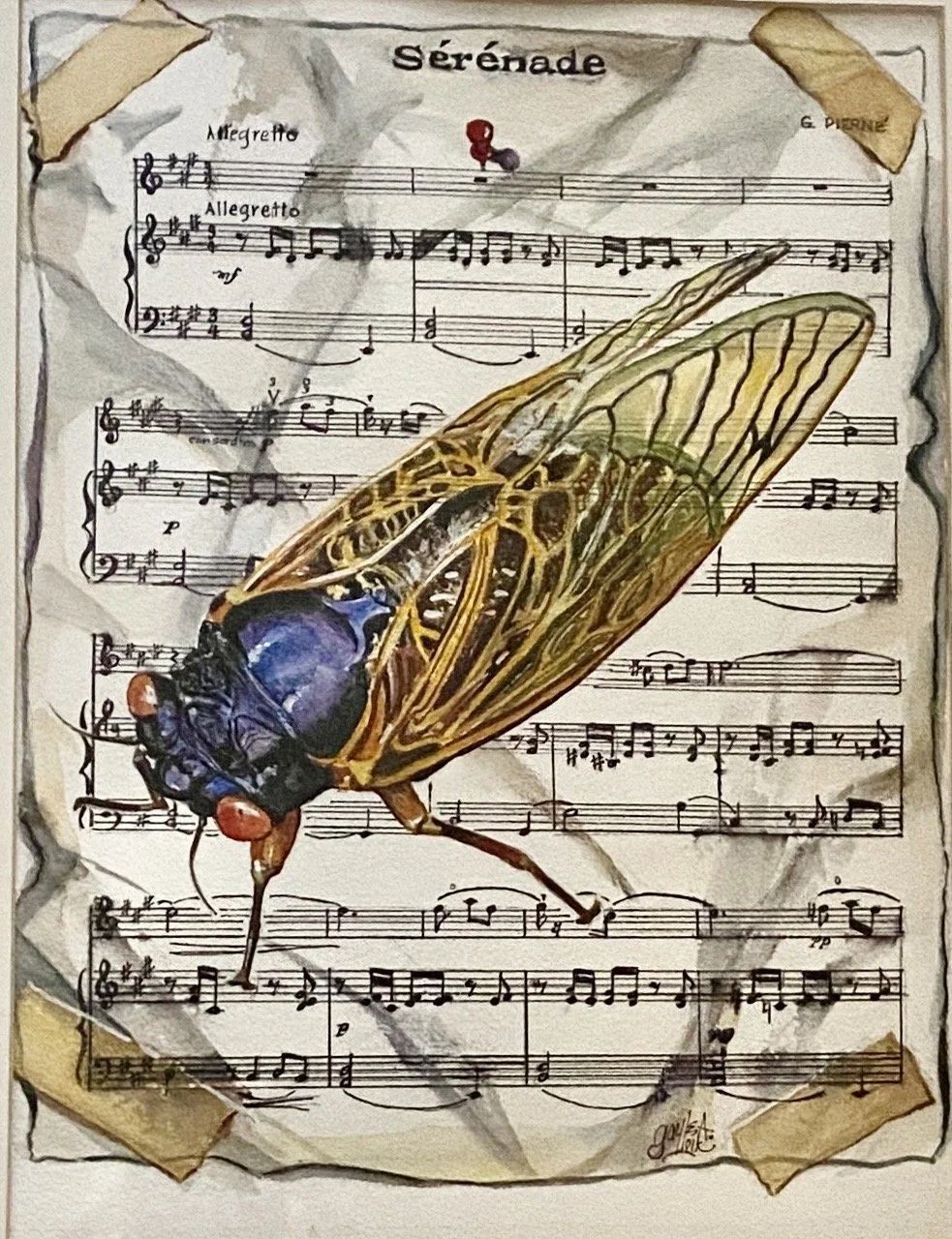 Gayle Loik, "Cicada's Song", 24x21, 	Watercolor, $975