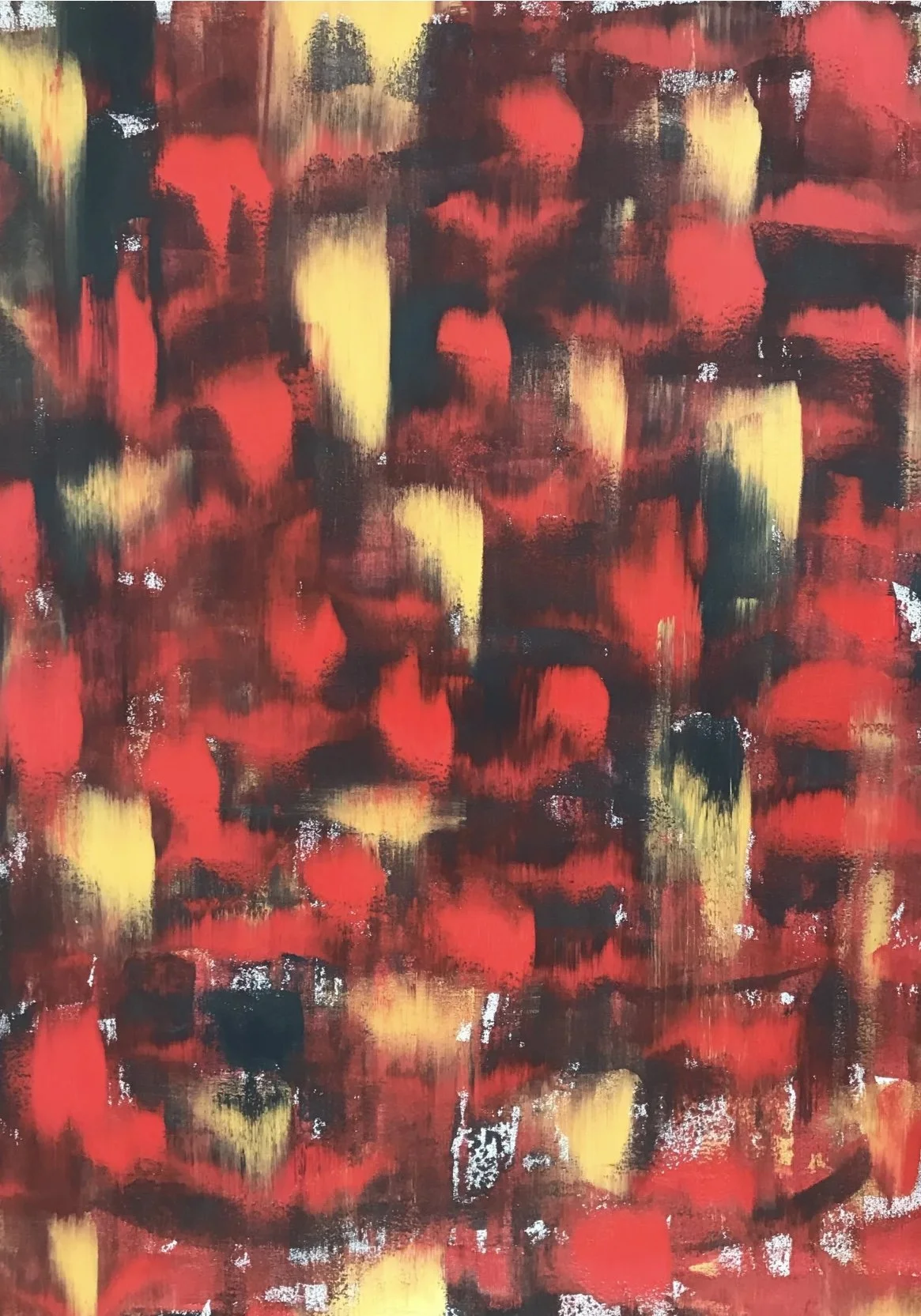 Emad Chedid, "Red Door". This piece was inspired by a traditional wooden door in the neighborhood of Beacon Hill. 36x48,	Acrylic on Canvas, $2,200 