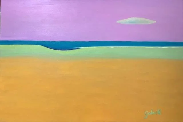 Karen Galanti, "Summer Sky, Sea and Sandbar", 24 x 36, Oil on Canvas, $1,300