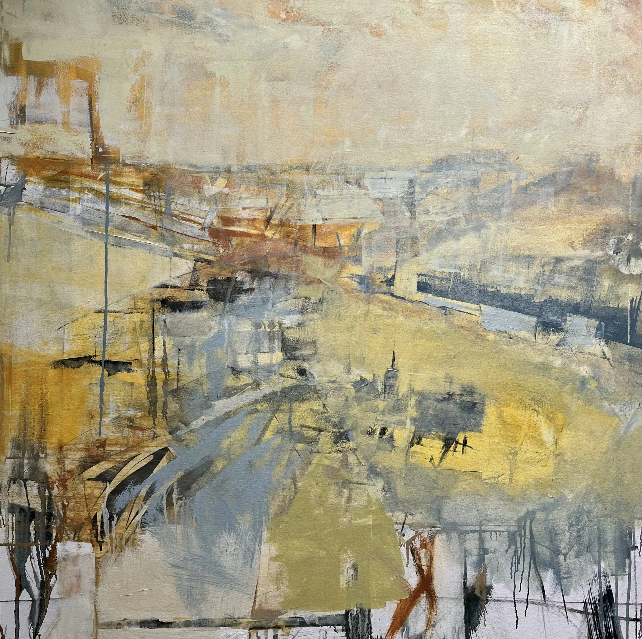 Jan McElhinny, "View of the B.Q.E. ", Oil on Canvas, 40x40, $5,200