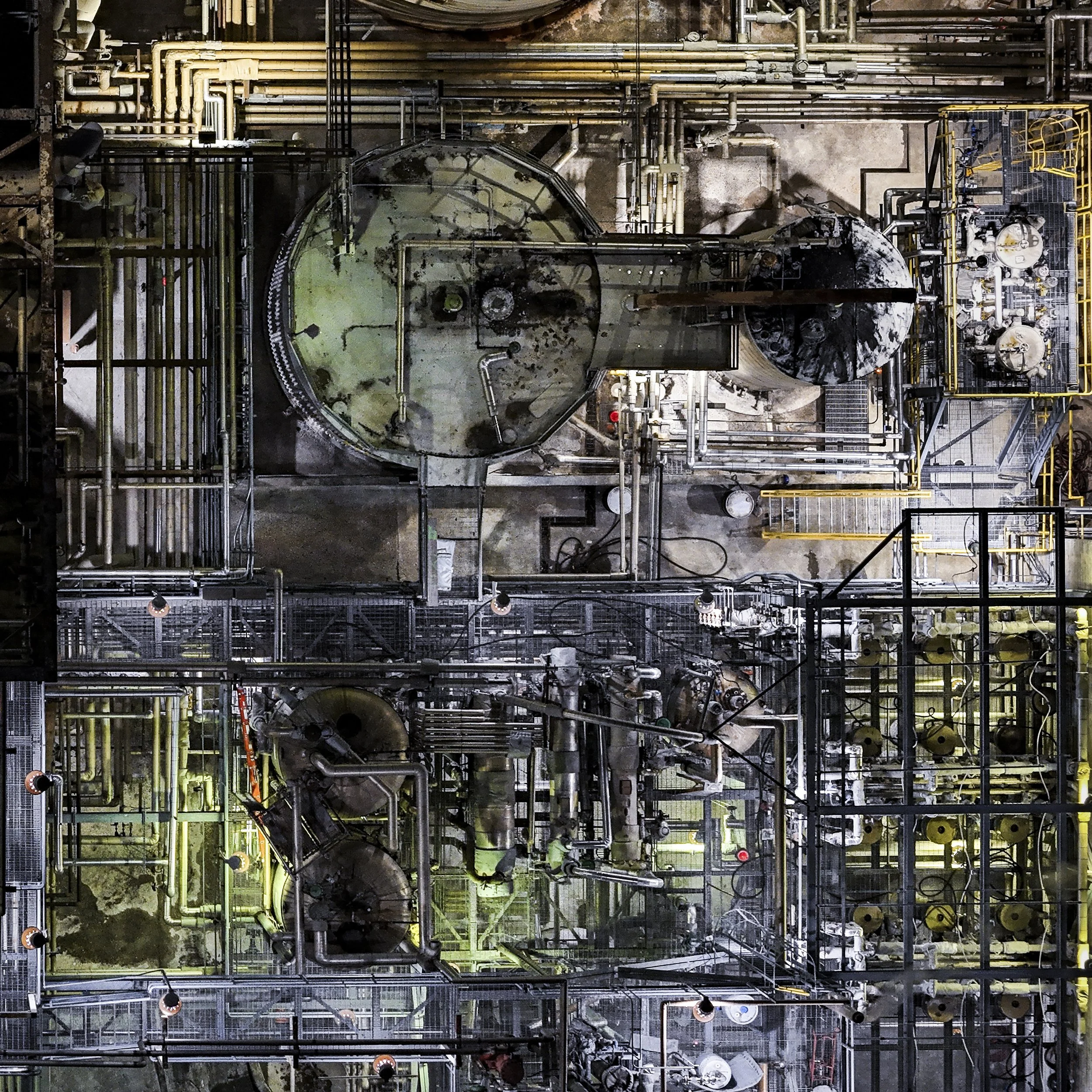 Honorable Mention Photography, Al Hiltz, "Looking Down on Industry",	Aerial Night Photography,  23x23, $425