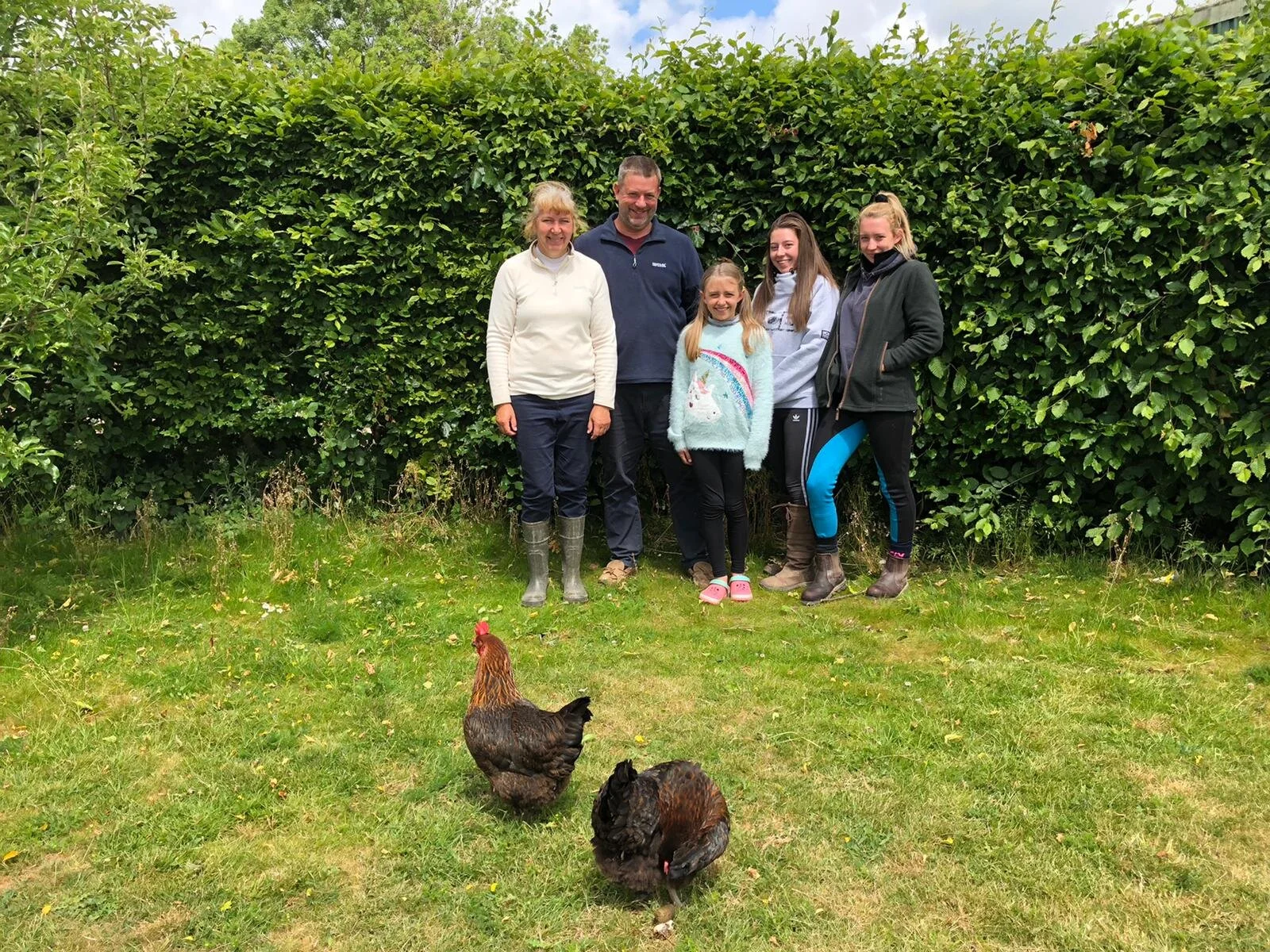 The Clarke family  - Iain, Jane, Esme, Imogen and Iona "We are Wilkesley Vegetable Hampers"