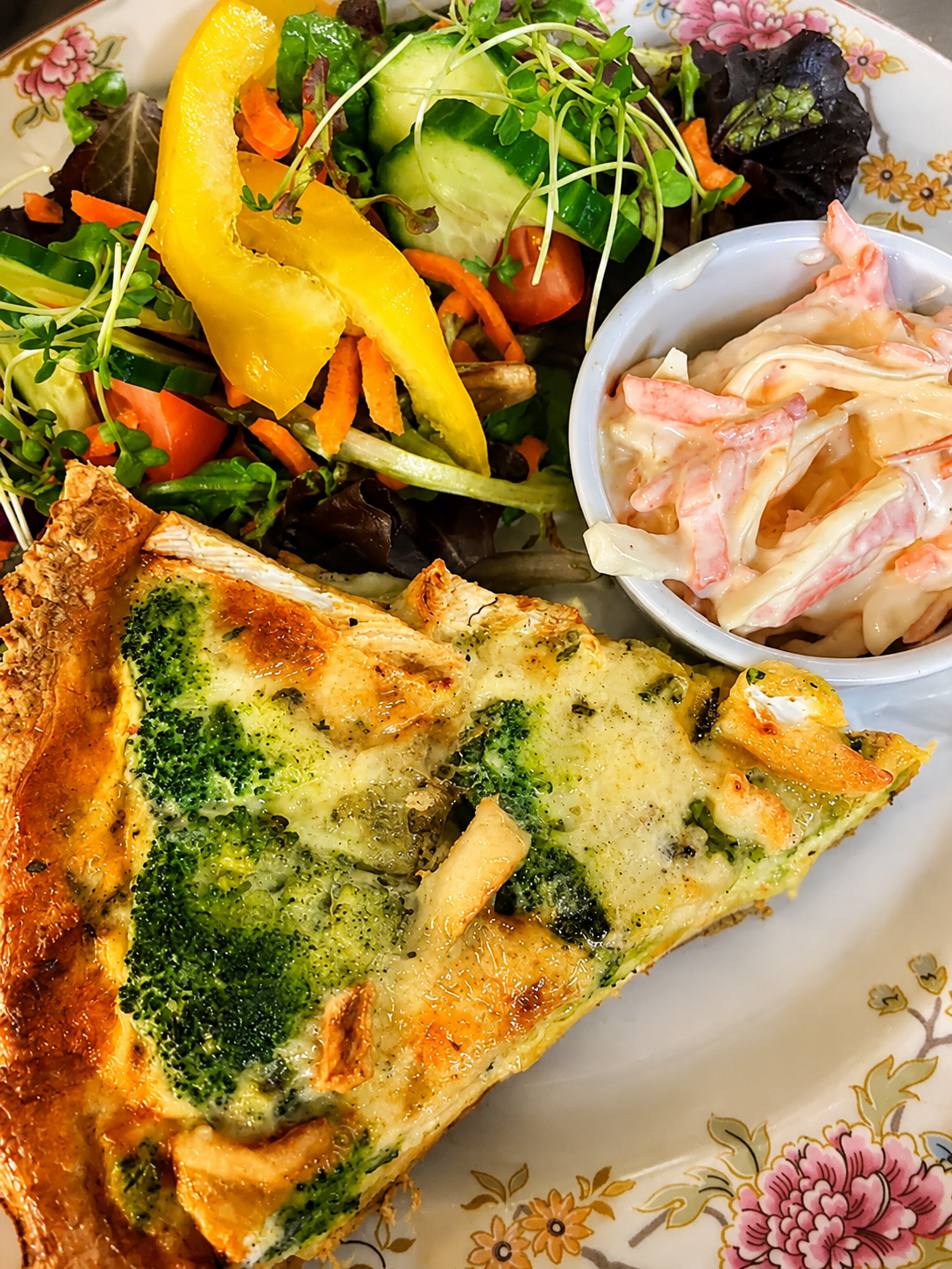 Quiche with salad