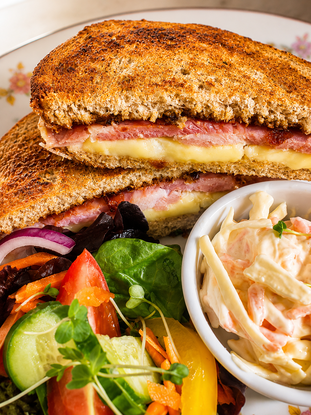 Ham and cheese toasted sandwich