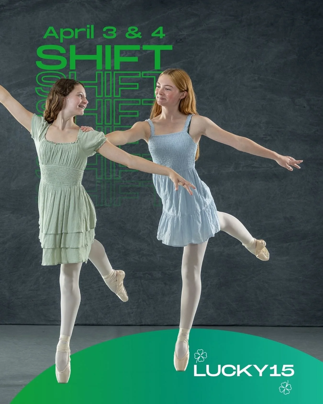 Happy St Patrick&rsquo;s Day!🍀 It&rsquo;s your lucky day - for a limited time, tickets to our upcoming Spring Repertoire Production, &ldquo;Shift,&rdquo; are 15% when you use code LUCKY15 at checkout. 

💚This hour long program is the perfect showca