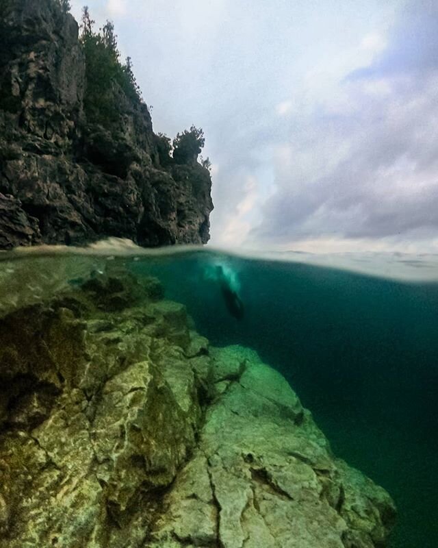 The waters of Lake Huron are pretty cold this time of year. Our scuba adventure wouldn't have been as enjoyable without the proper thermal equipment.