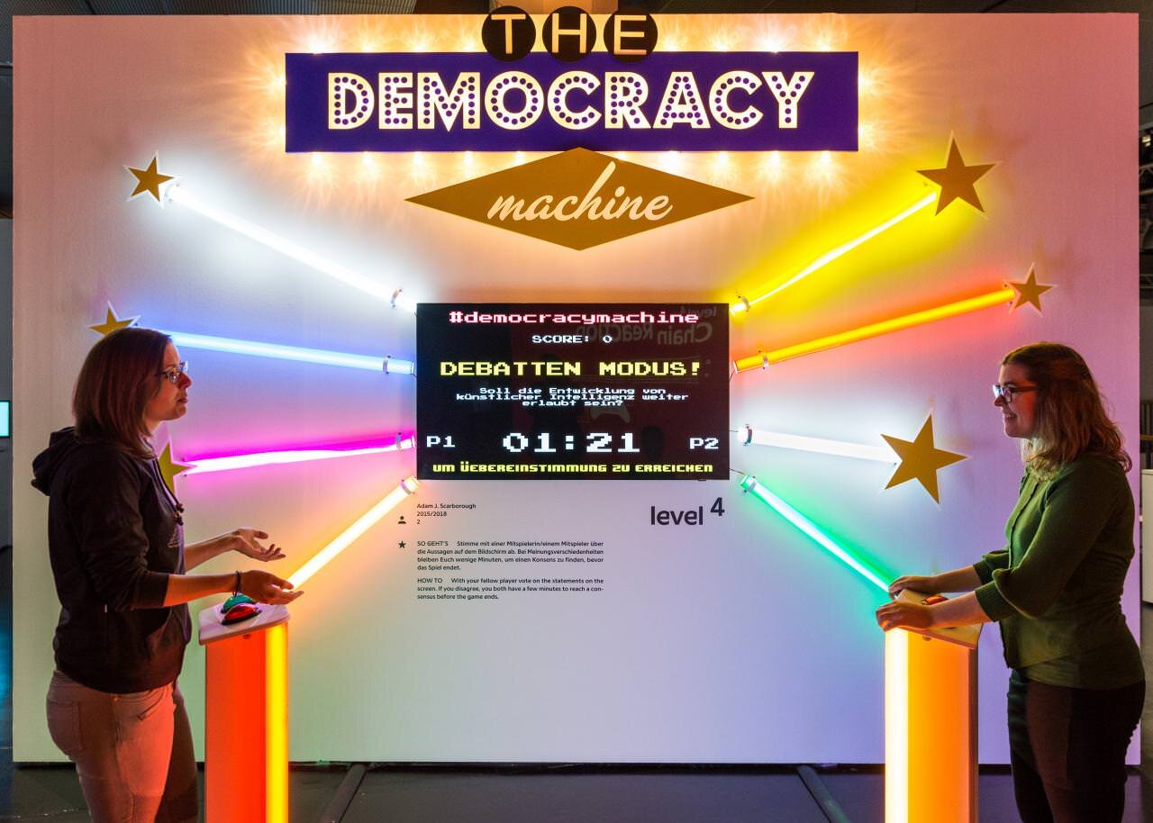 The Democracy Machine at ZKM design build install cnc machined dibond vinyl wrap.jpg