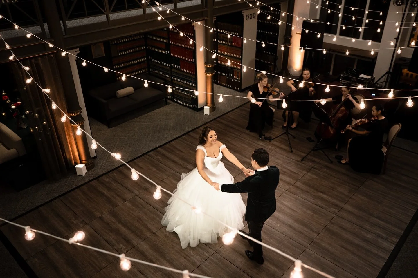 From Muna and Trevor&rsquo;s beautiful library wedding 📚✨

Photos: @linbrosstudio 
Planning: @highfieldseventco 
Venue: @thelibraryat190 
DJ: @cageandaquarium 
Floral &amp; Design: @savilleflowers 
Beauty: @pinmeupchicago 
Draping: @vivedreamdesign 